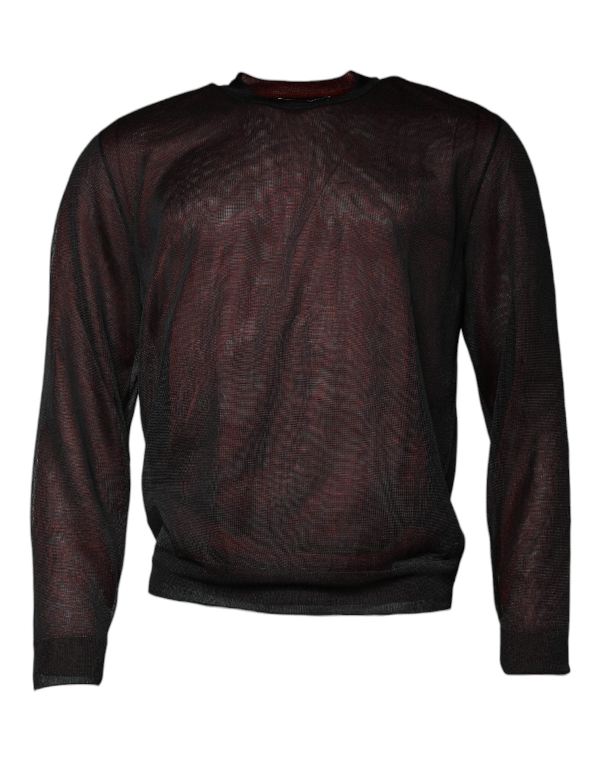 Dolce & Gabbana Maroon Polyester Crew Neck Pullover Men's Sweater (Pre-Owned)
