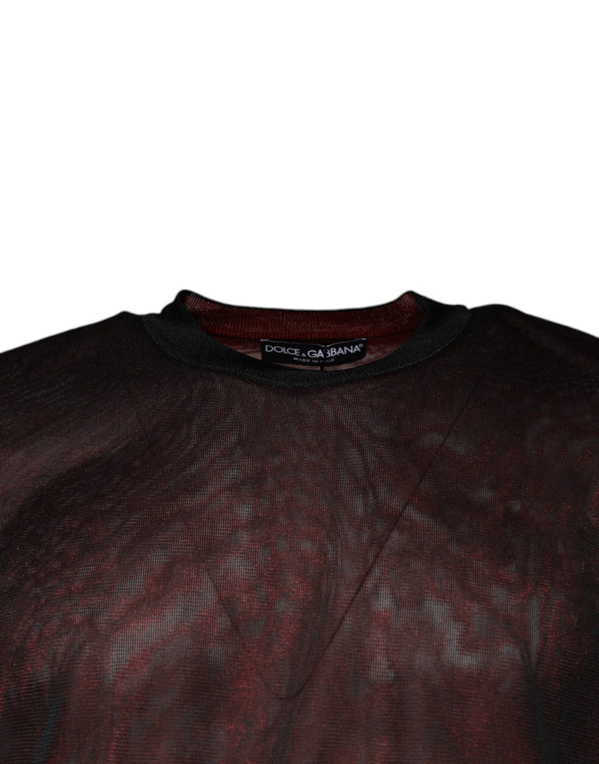 Dolce & Gabbana Maroon Polyester Crew Neck Pullover Men's Sweater (Pre-Owned)