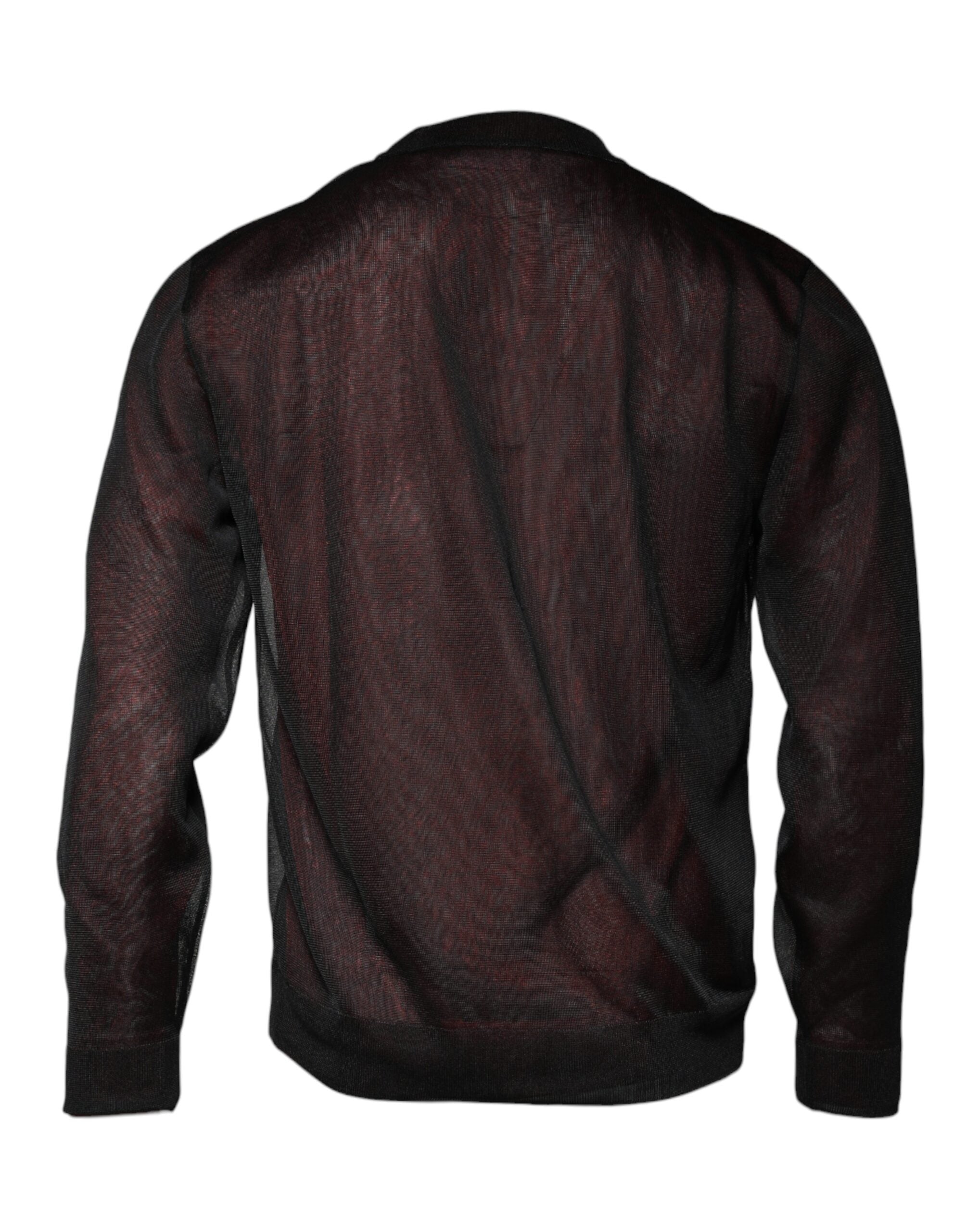 Dolce & Gabbana Maroon Polyester Crew Neck Pullover Men's Sweater (Pre-Owned)