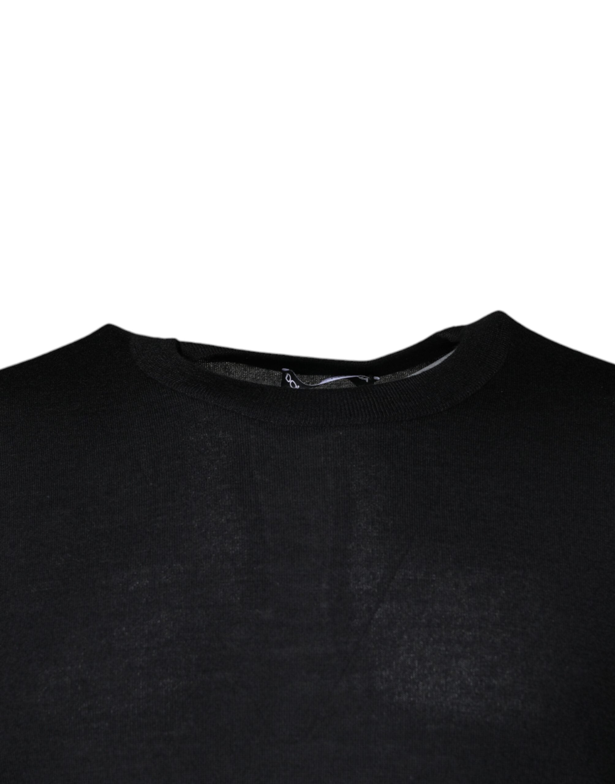 Dolce & Gabbana Black Cashmere Crew Neck Pullover Men's Sweater (Pre-Owned)