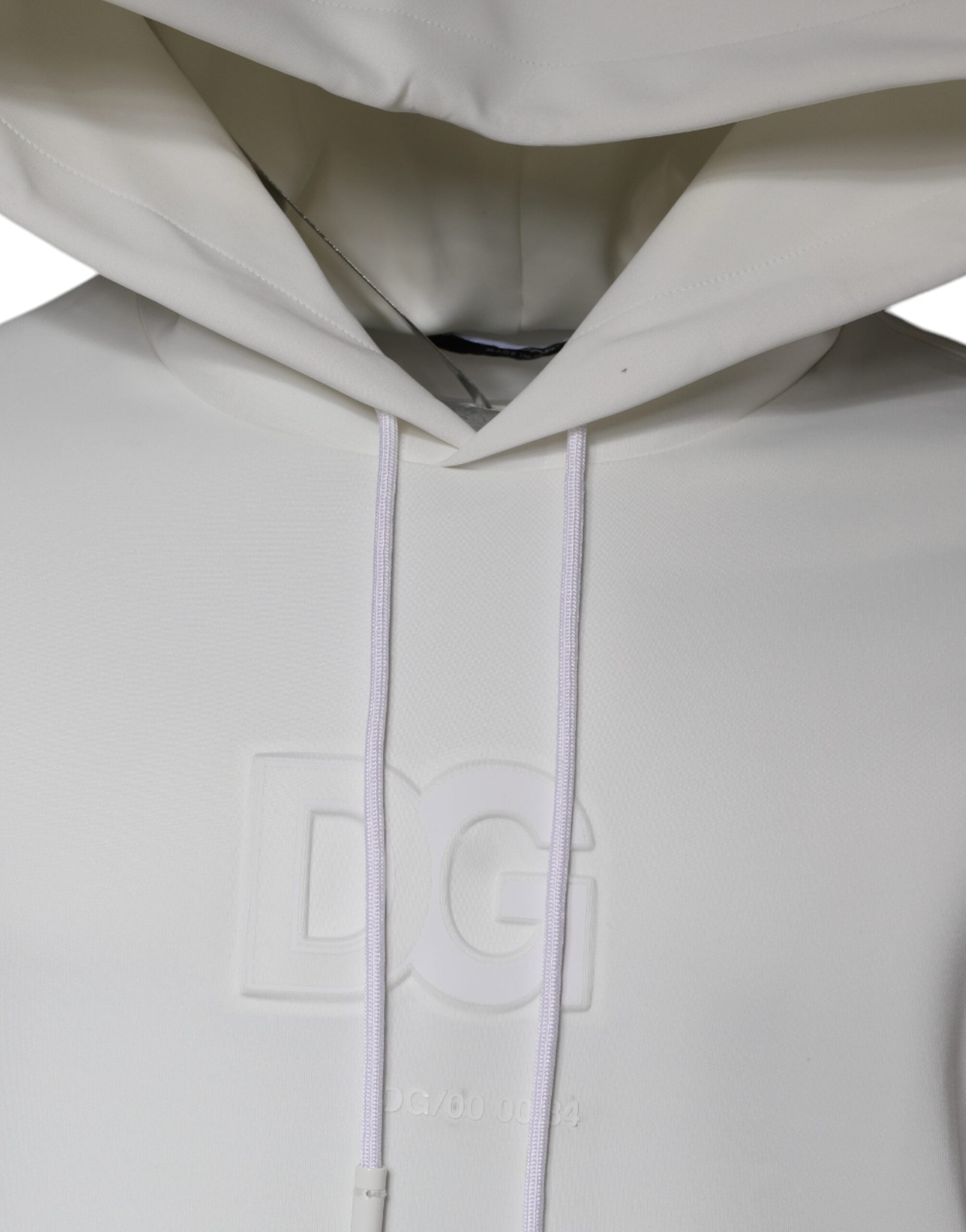 Dolce & Gabbana White DG Logo Hooded Men Sweatshirt Men's Sweater (Pre-Owned)