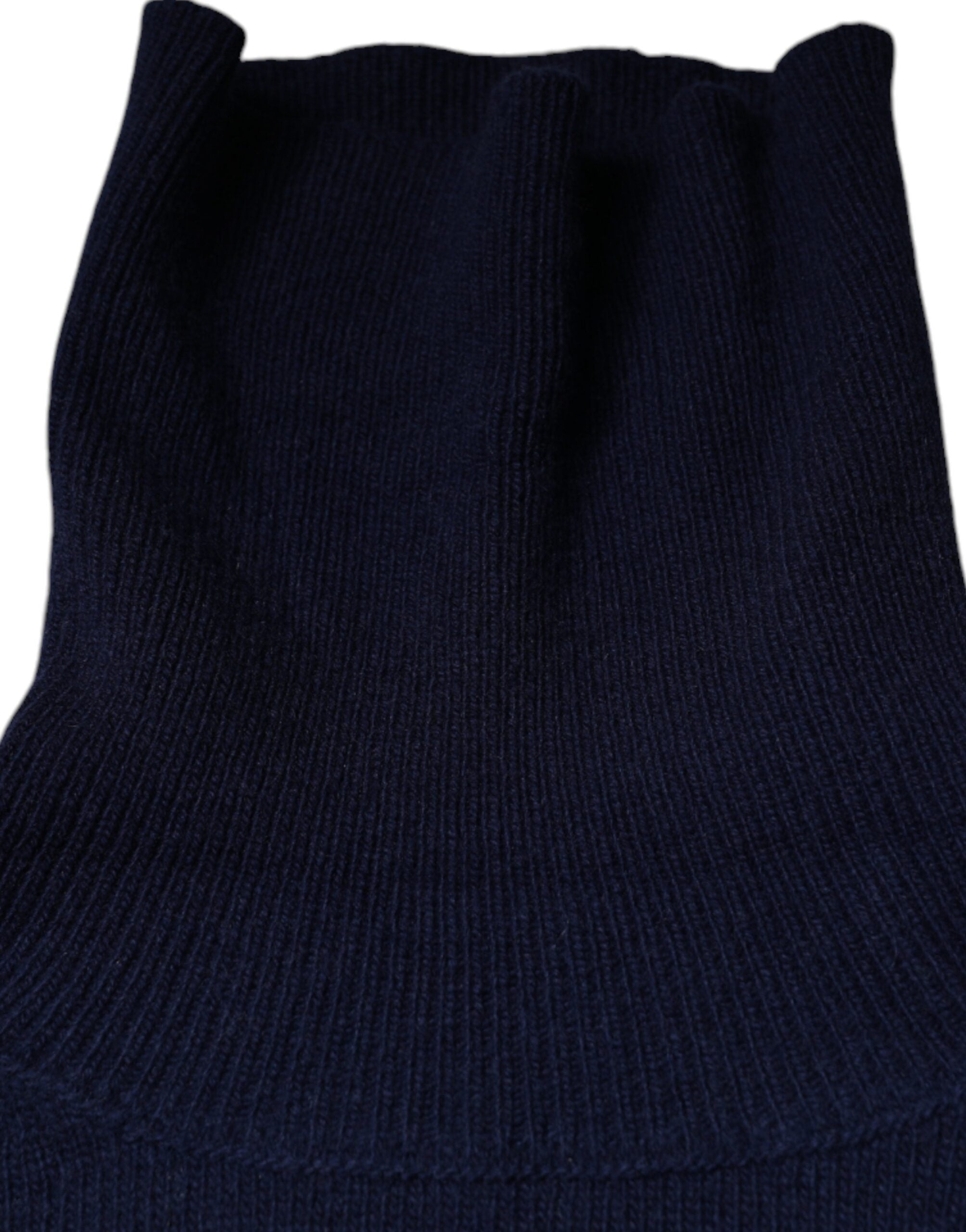 Dolce & Gabbana Blue Wool Knit Turtleneck Pullover Men's Sweater