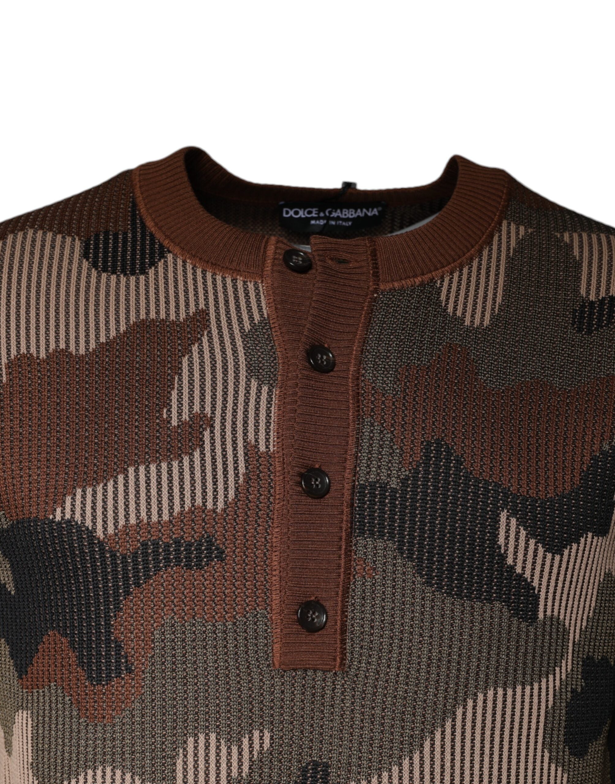 Dolce & Gabbana Multicolor Camouflage Men Pullover Men's Sweater