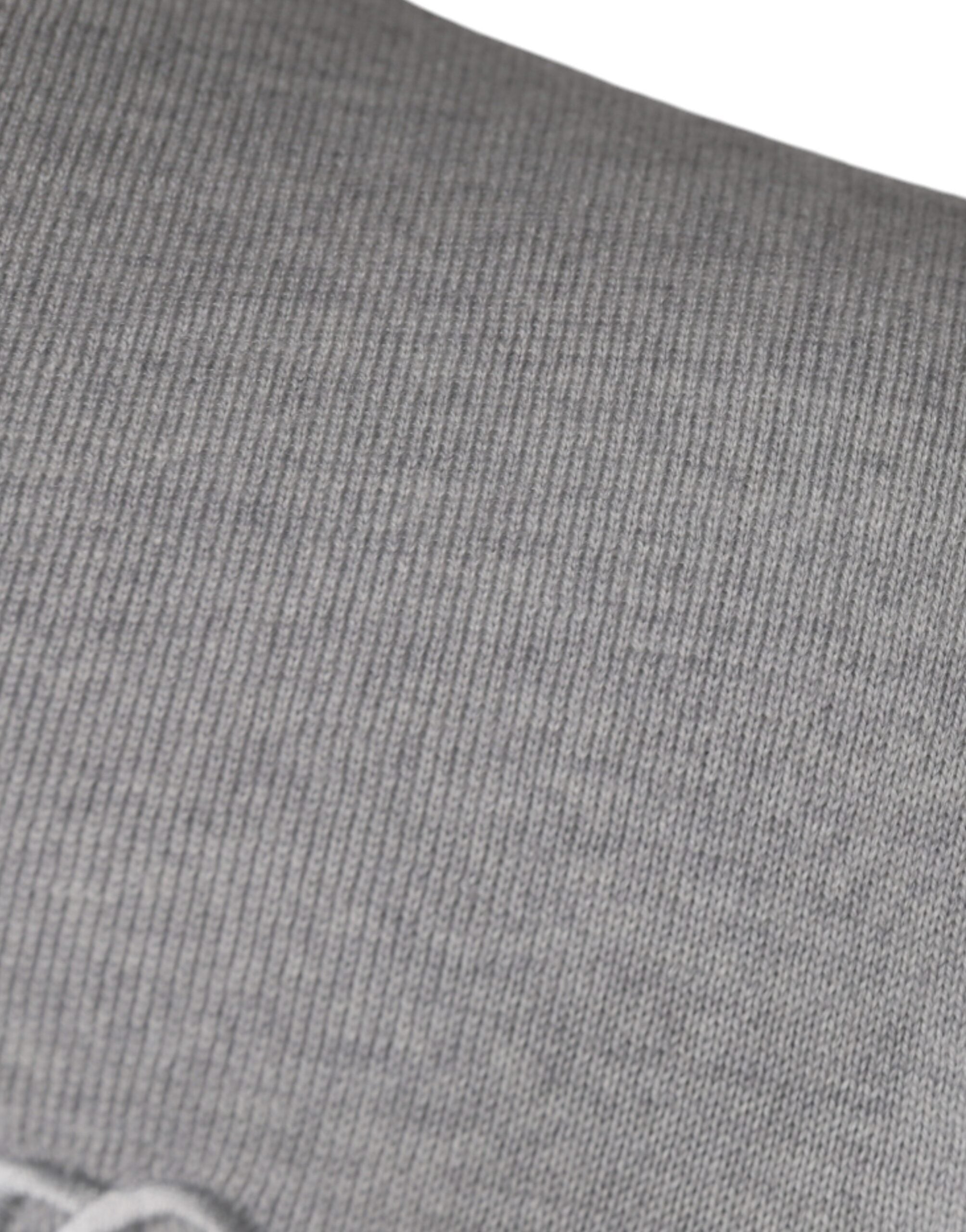Dolce & Gabbana Light Gray Wool Crew Neck Pullover Men's Sweater
