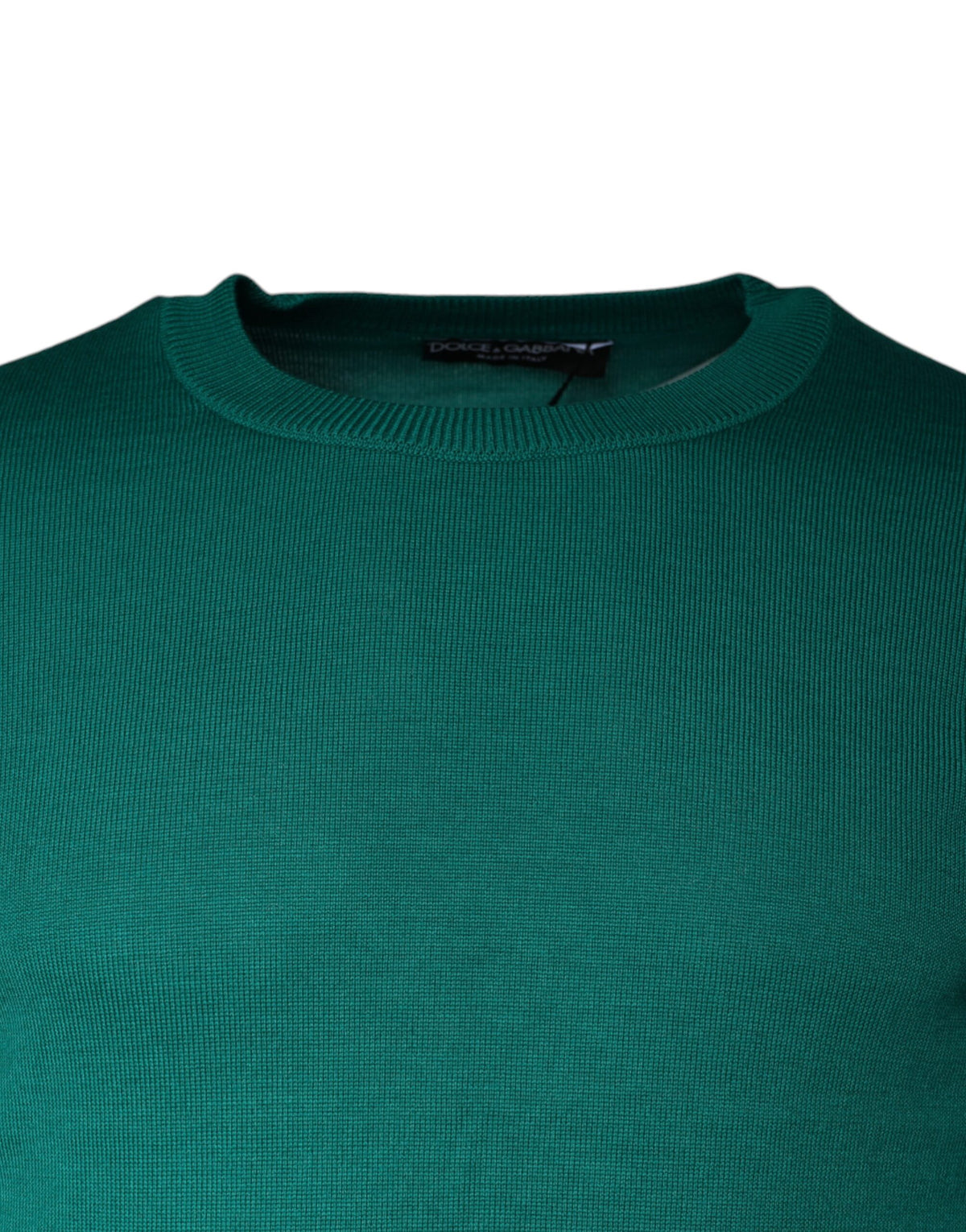 Dolce & Gabbana Green Wool Knit Crew Neck Pullover Men's Sweater