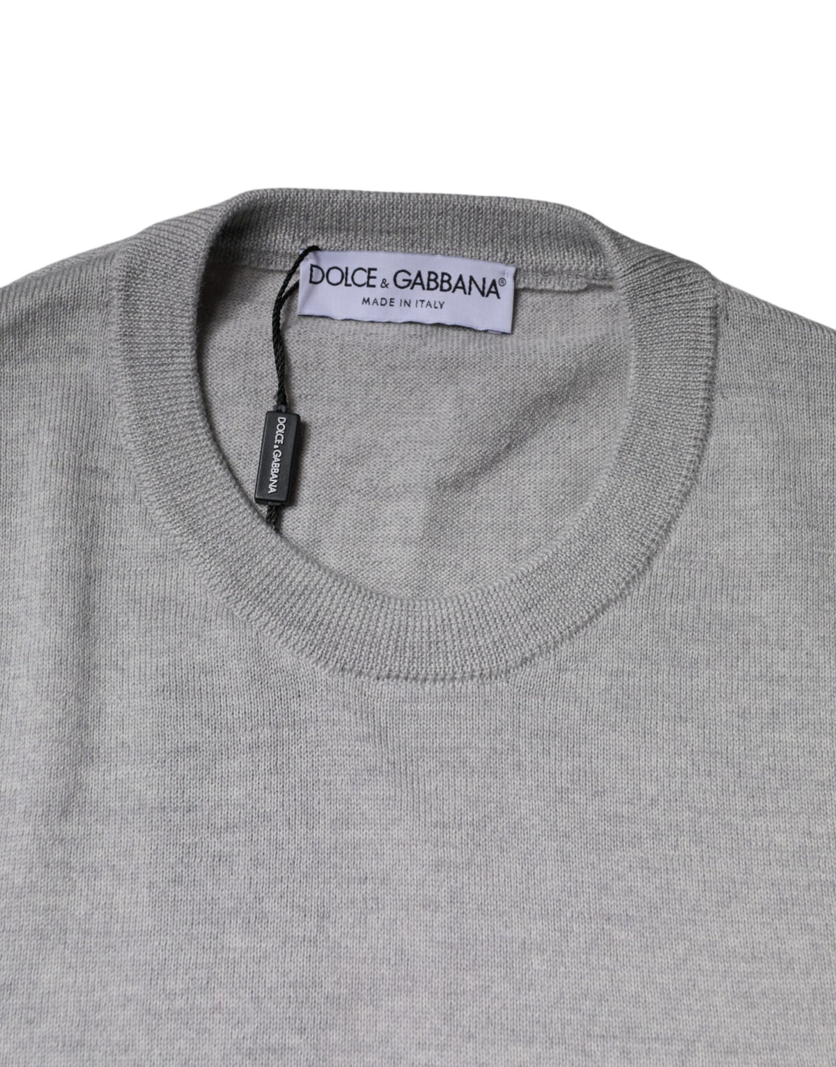 Dolce & Gabbana Light Gray Wool Crew Neck Pullover Men's Sweater (Pre-Owned)