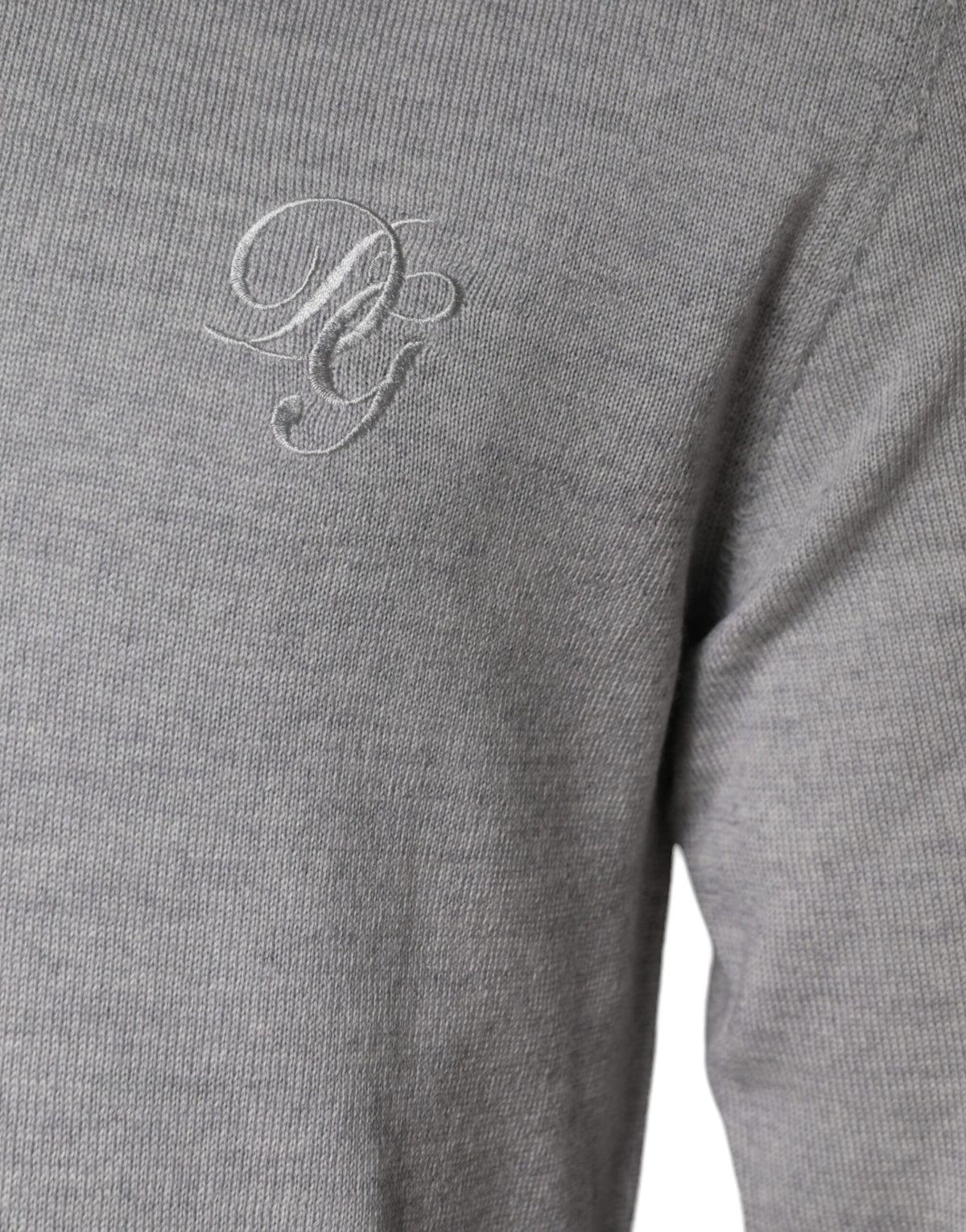 Dolce & Gabbana Light Gray Wool Crew Neck Pullover Men's Sweater (Pre-Owned)