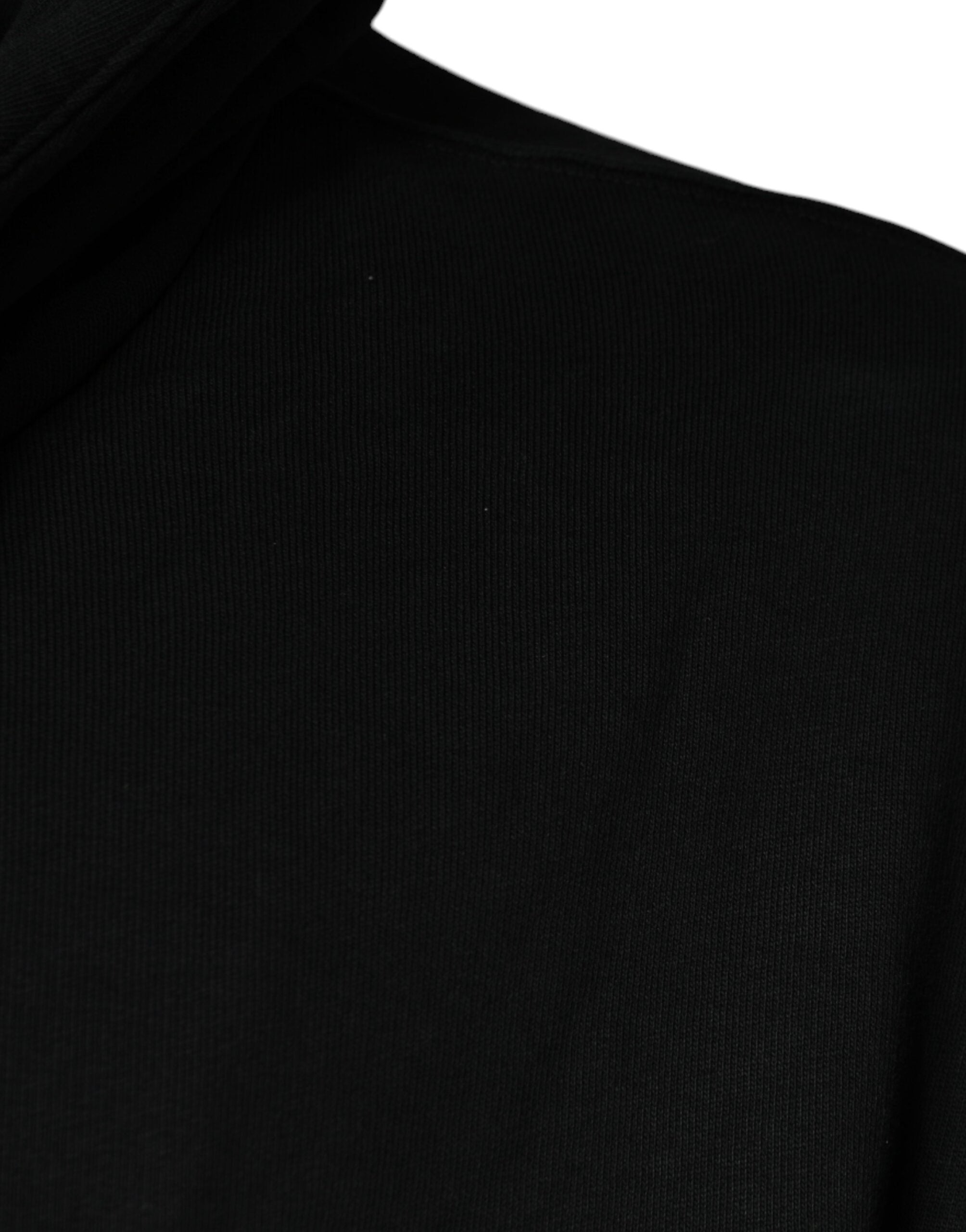 Dolce & Gabbana Black Logo Plaque Hooded Full Zip Men's Sweater (Pre-Owned)