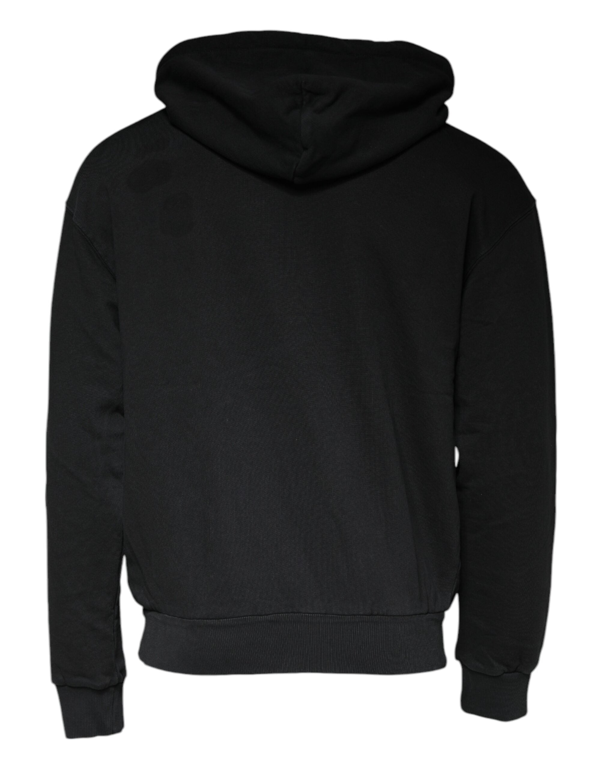 Dolce & Gabbana Black Logo Plaque Hooded Full Zip Men's Sweater (Pre-Owned)