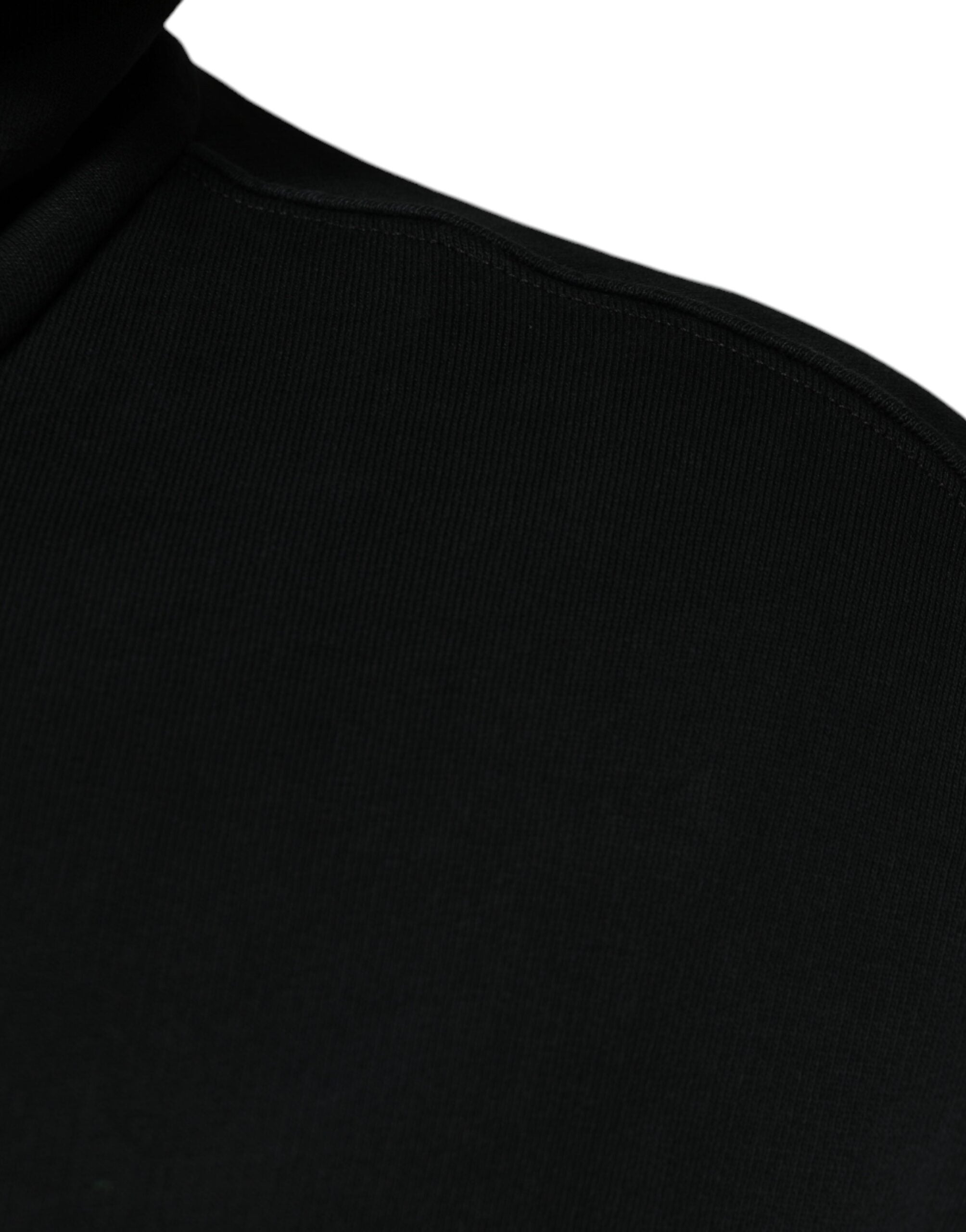 Dolce & Gabbana Black Logo Plaque Hooded Full Zip Men's Sweater (Pre-Owned)