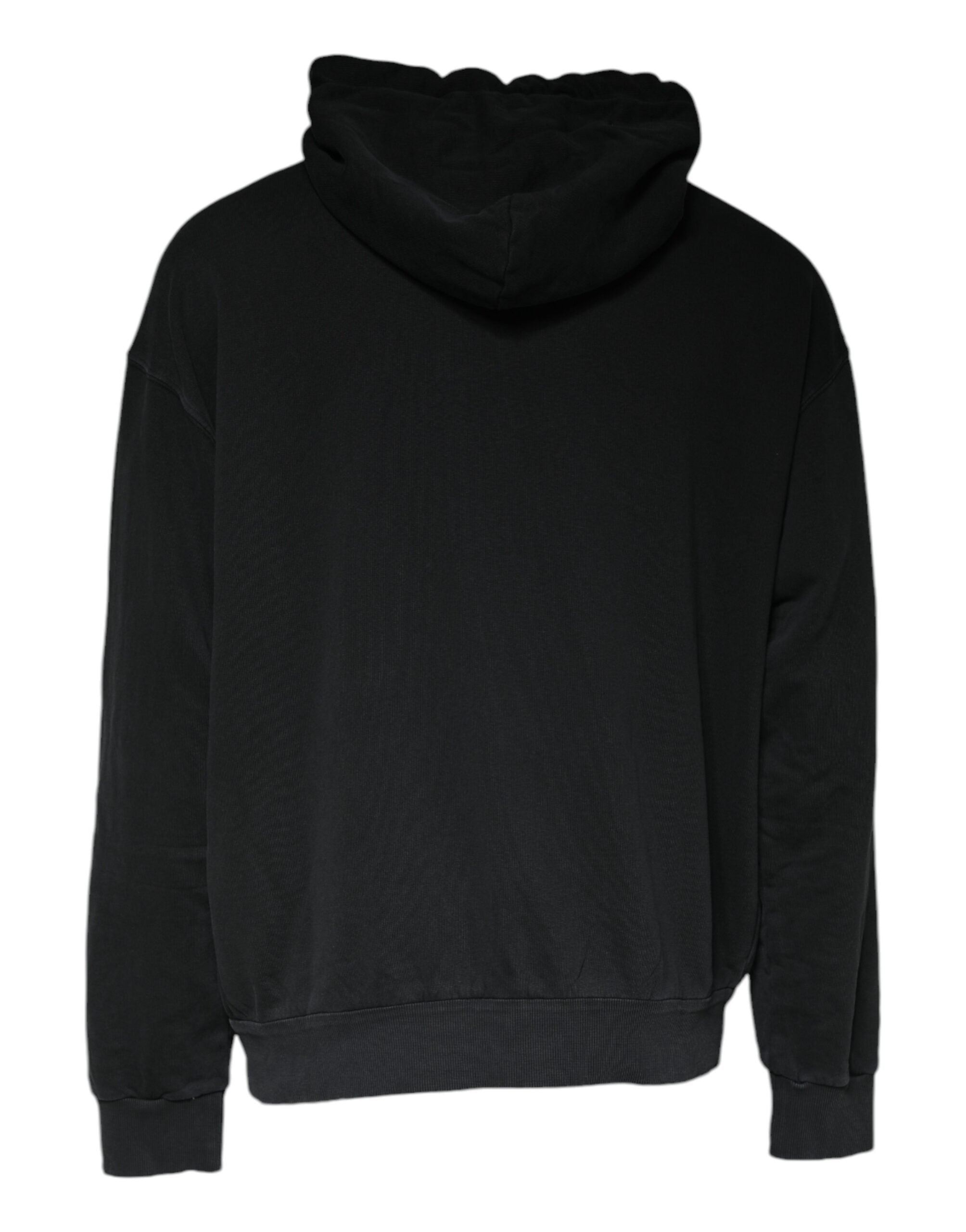 Dolce & Gabbana Black Logo Plaque Hooded Full Zip Men's Sweater (Pre-Owned)