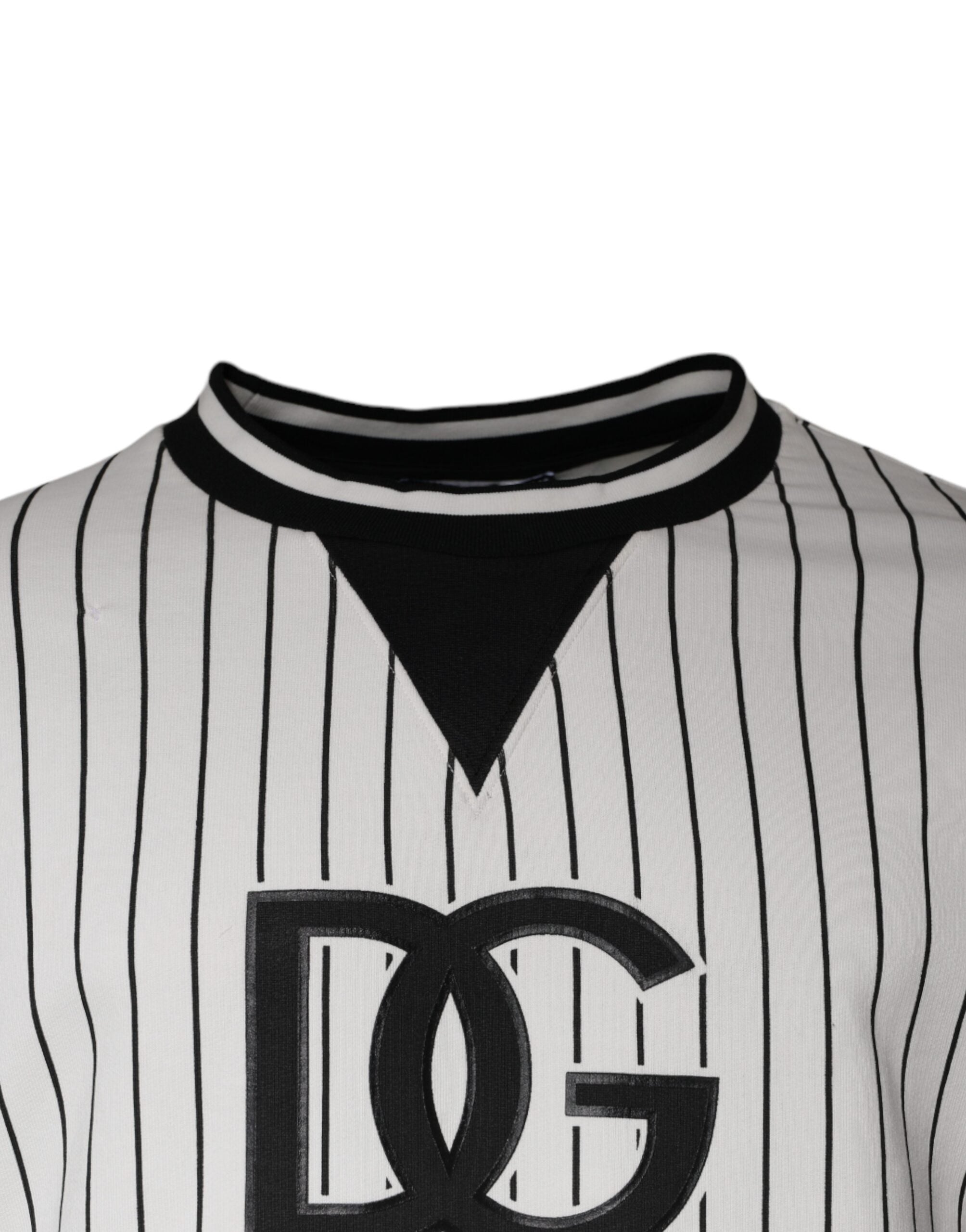 Dolce & Gabbana Black White Stripes Logo Sweatshirt Men's Sweater (Pre-Owned)