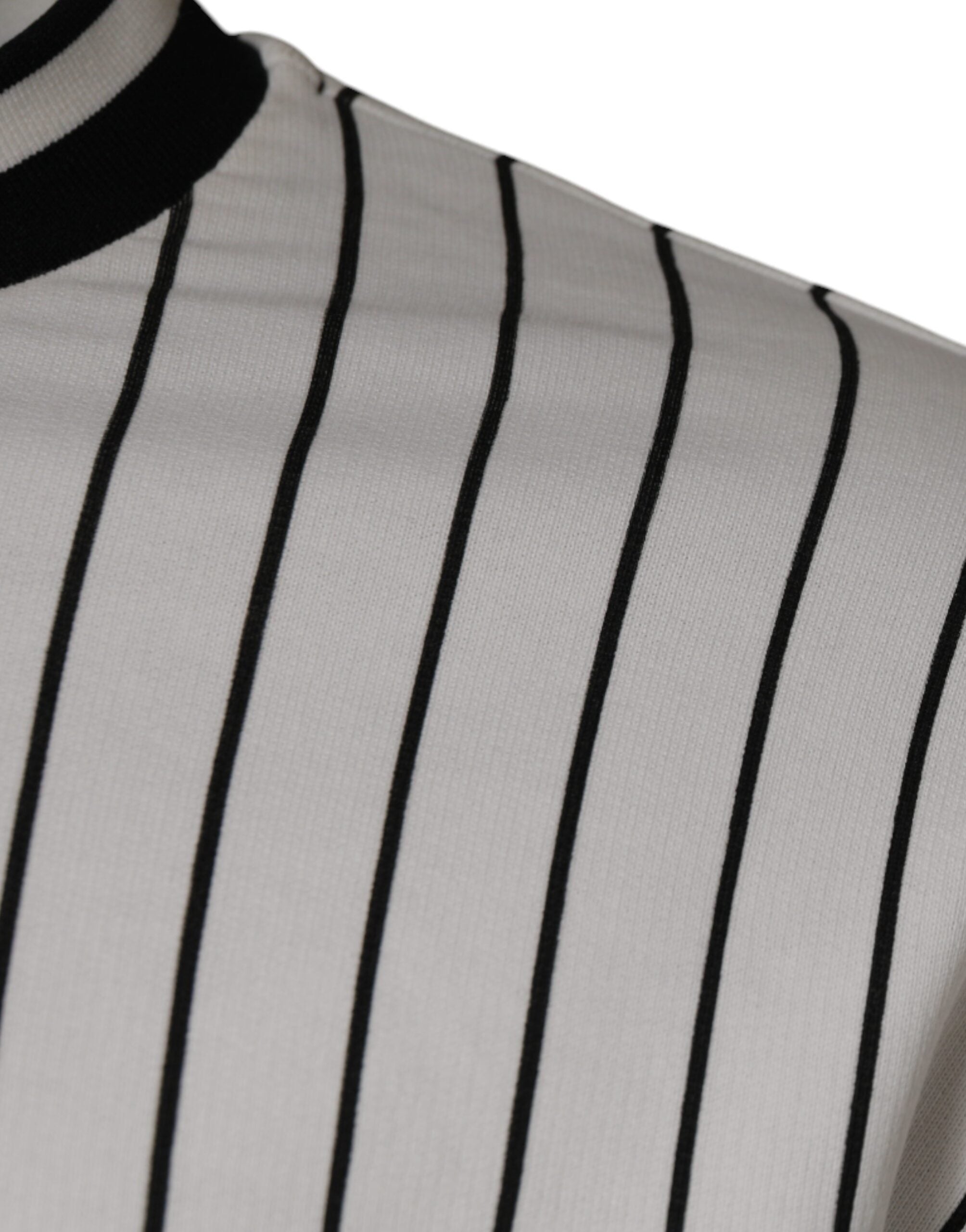 Dolce & Gabbana Black White Stripes Logo Sweatshirt Men's Sweater (Pre-Owned)