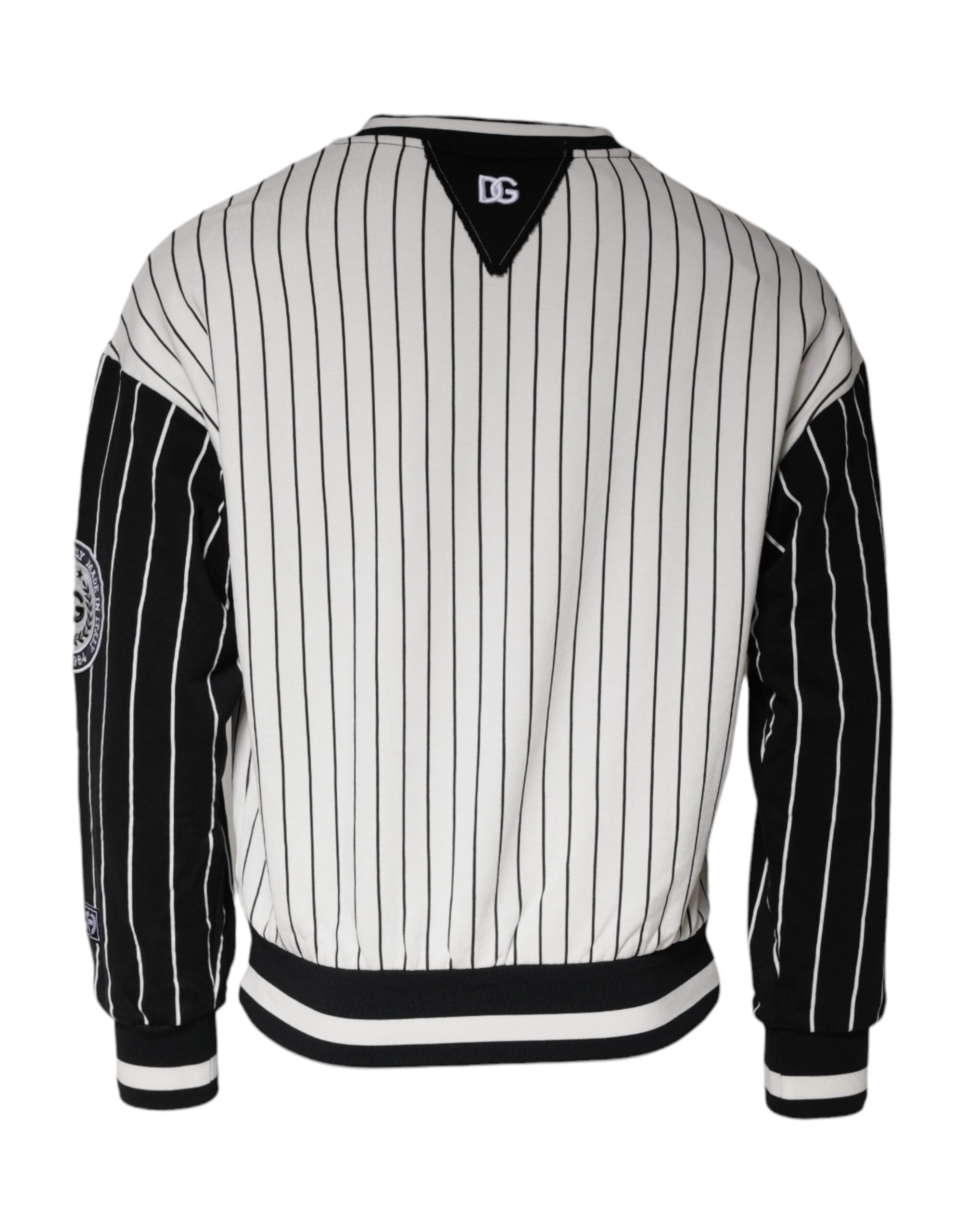 Dolce & Gabbana Black White Stripes Logo Sweatshirt Men's Sweater (Pre-Owned)
