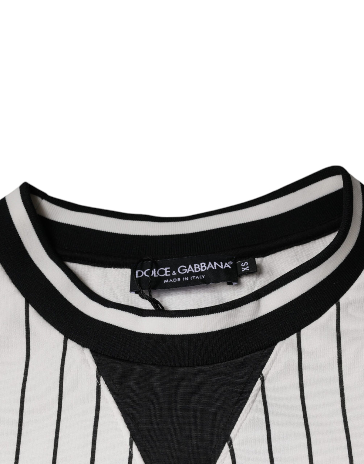 Dolce & Gabbana Black White Stripes Logo Sweatshirt Men's Sweater (Pre-Owned)