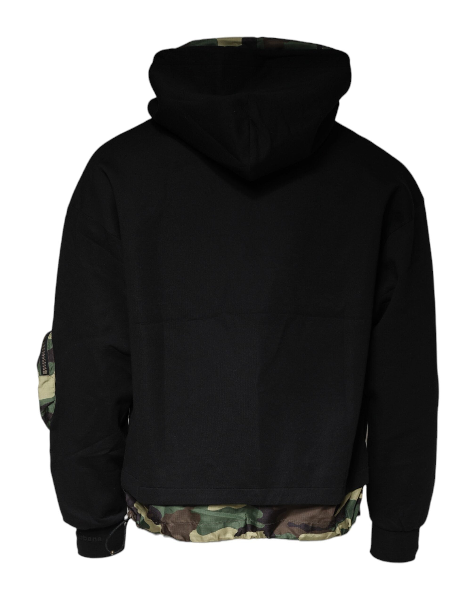 Dolce & Gabbana Black Pocket CottonHooded Sweatshirt Men's Sweater (Pre-Owned)