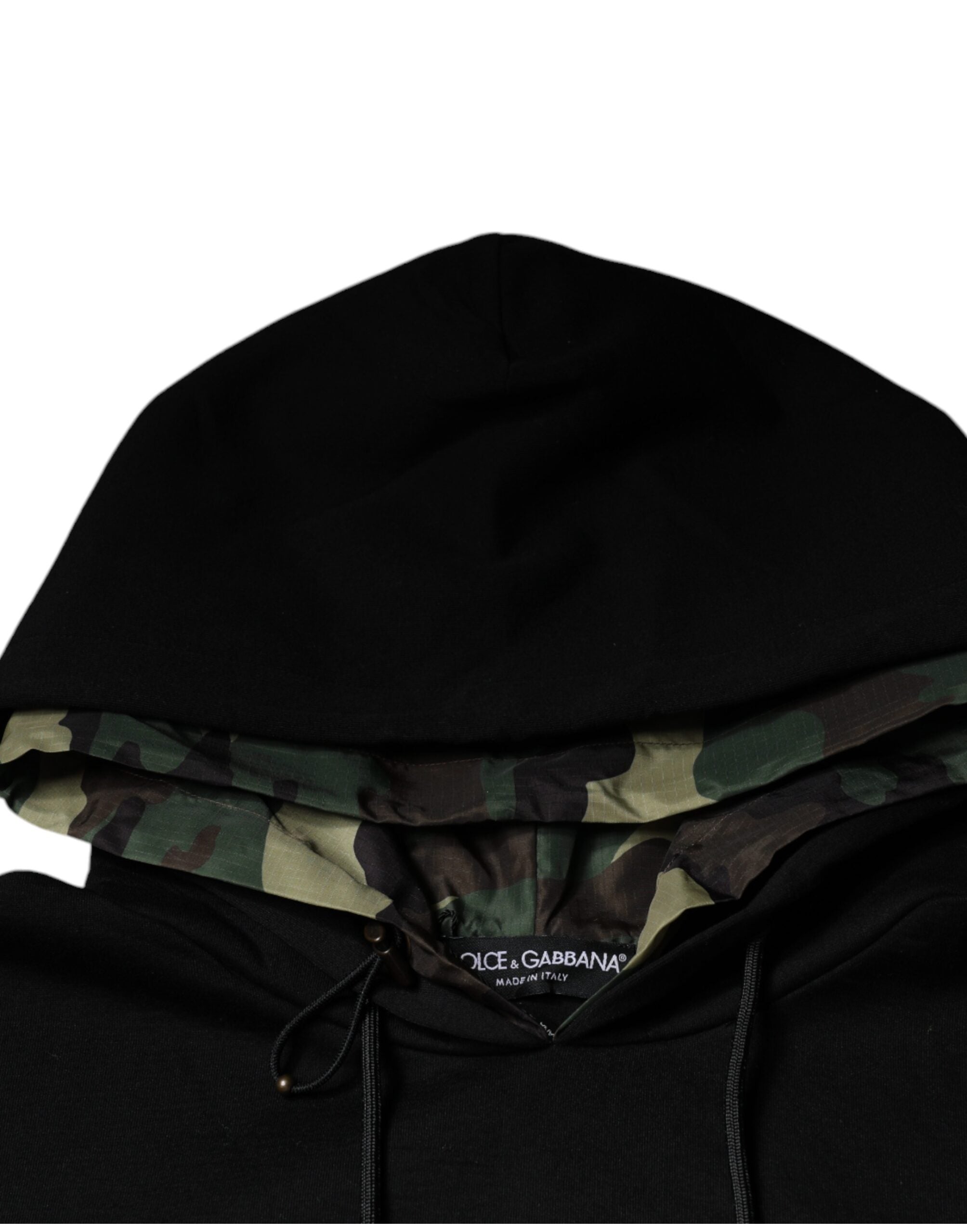 Dolce & Gabbana Black Pocket CottonHooded Sweatshirt Men's Sweater (Pre-Owned)