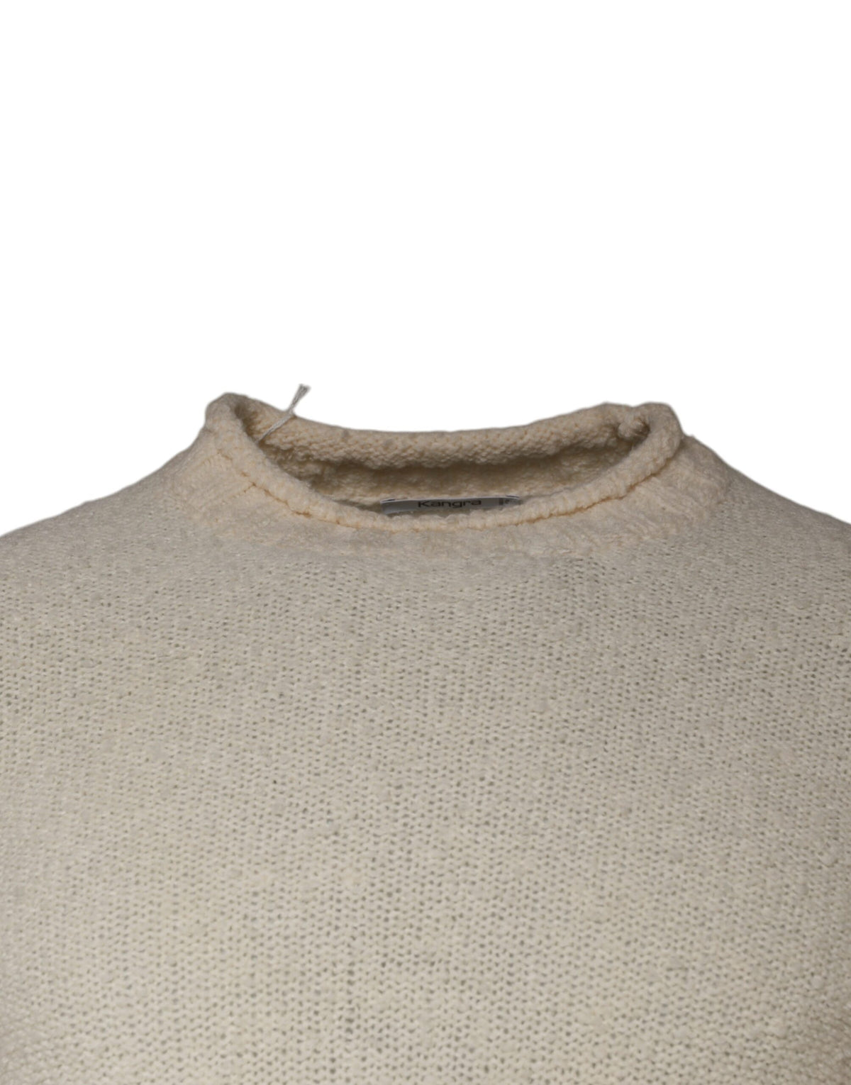 KANGRA Beige Wool Knit Long Sleeve Round Neck Pullover Men's Sweater (Pre-Owned)