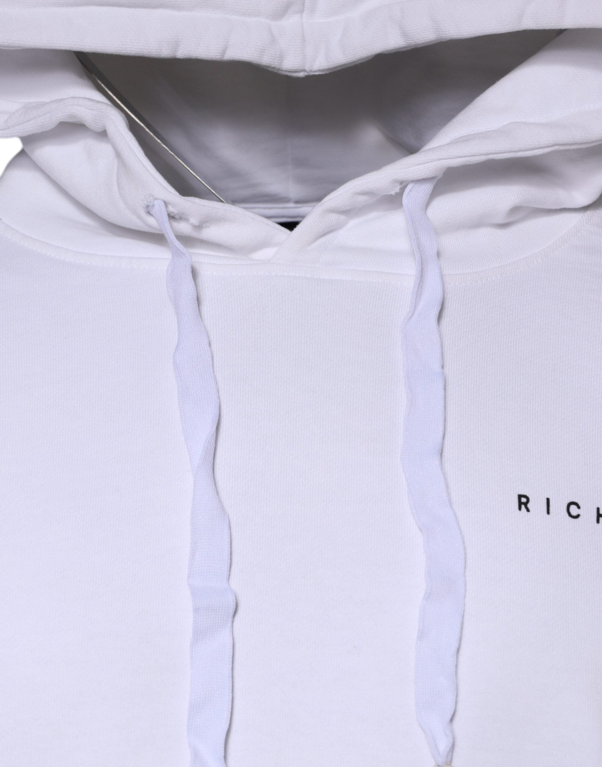 John Richmond White Logo Cotton Hooded Sweatshirt Men's Sweater (Pre-Owned)