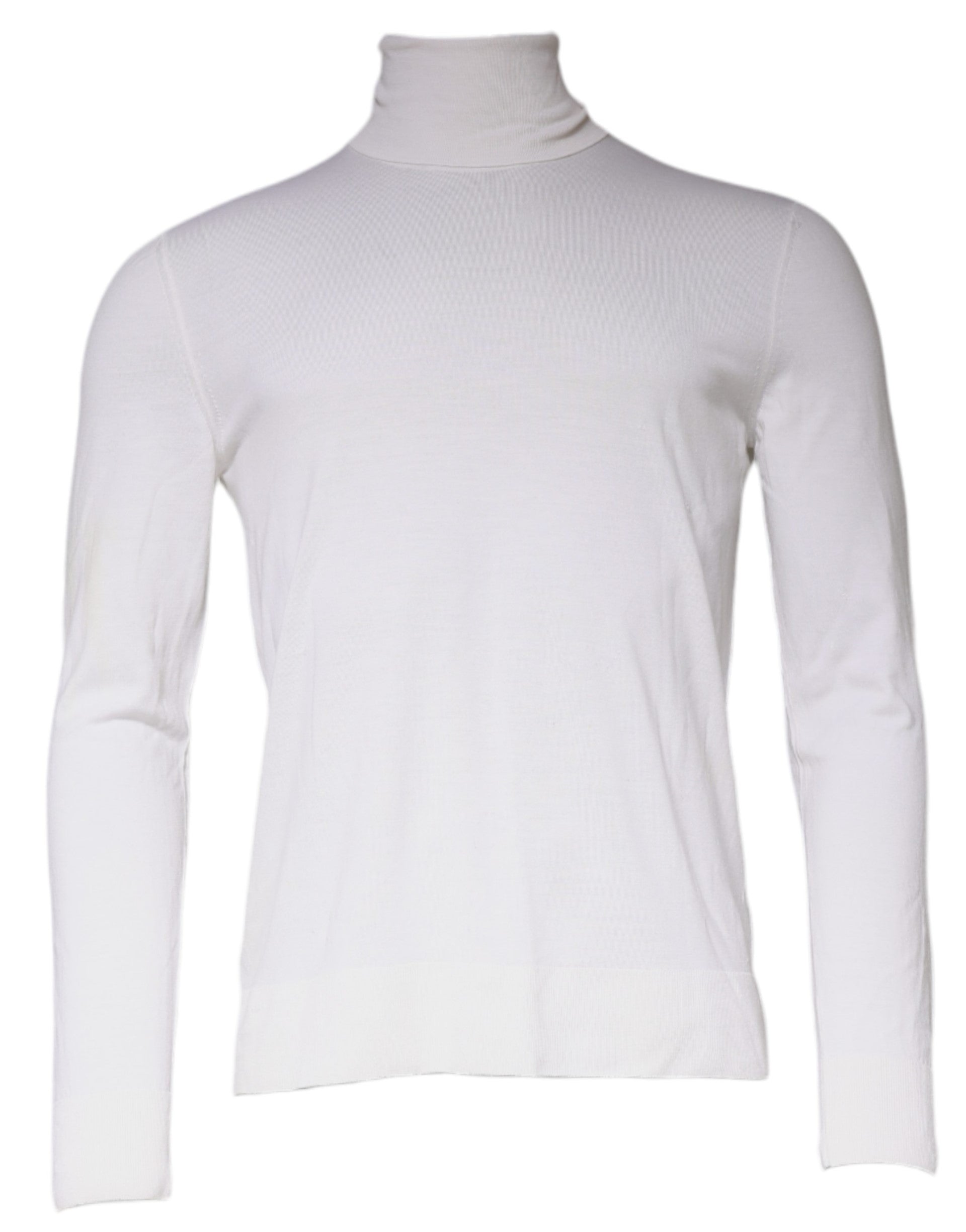 Dolce & Gabbana White Long Sleeve Turtleneck Men Pullover Men's Sweater (Pre-Owned)