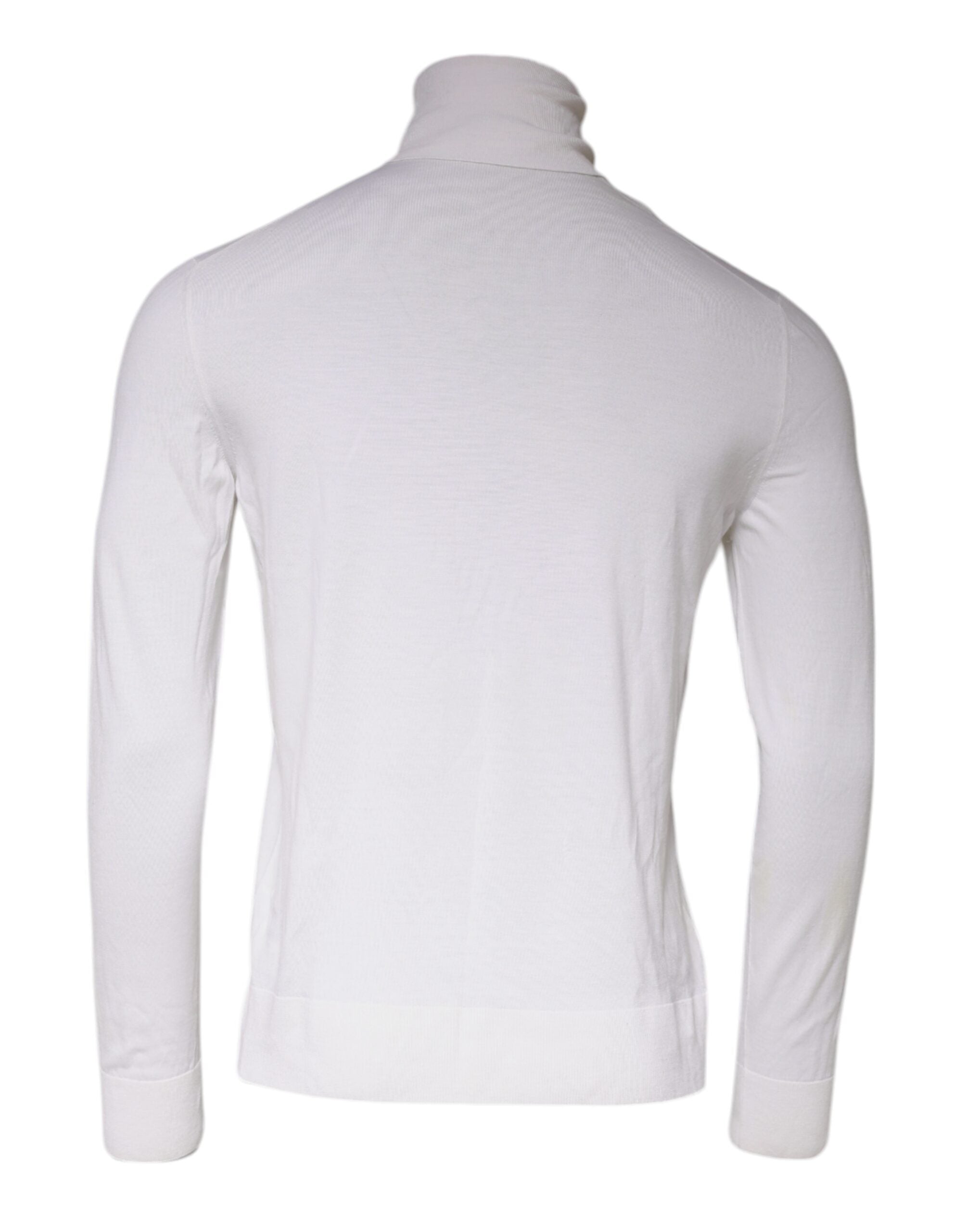 Dolce & Gabbana White Long Sleeve Turtleneck Men Pullover Men's Sweater (Pre-Owned)