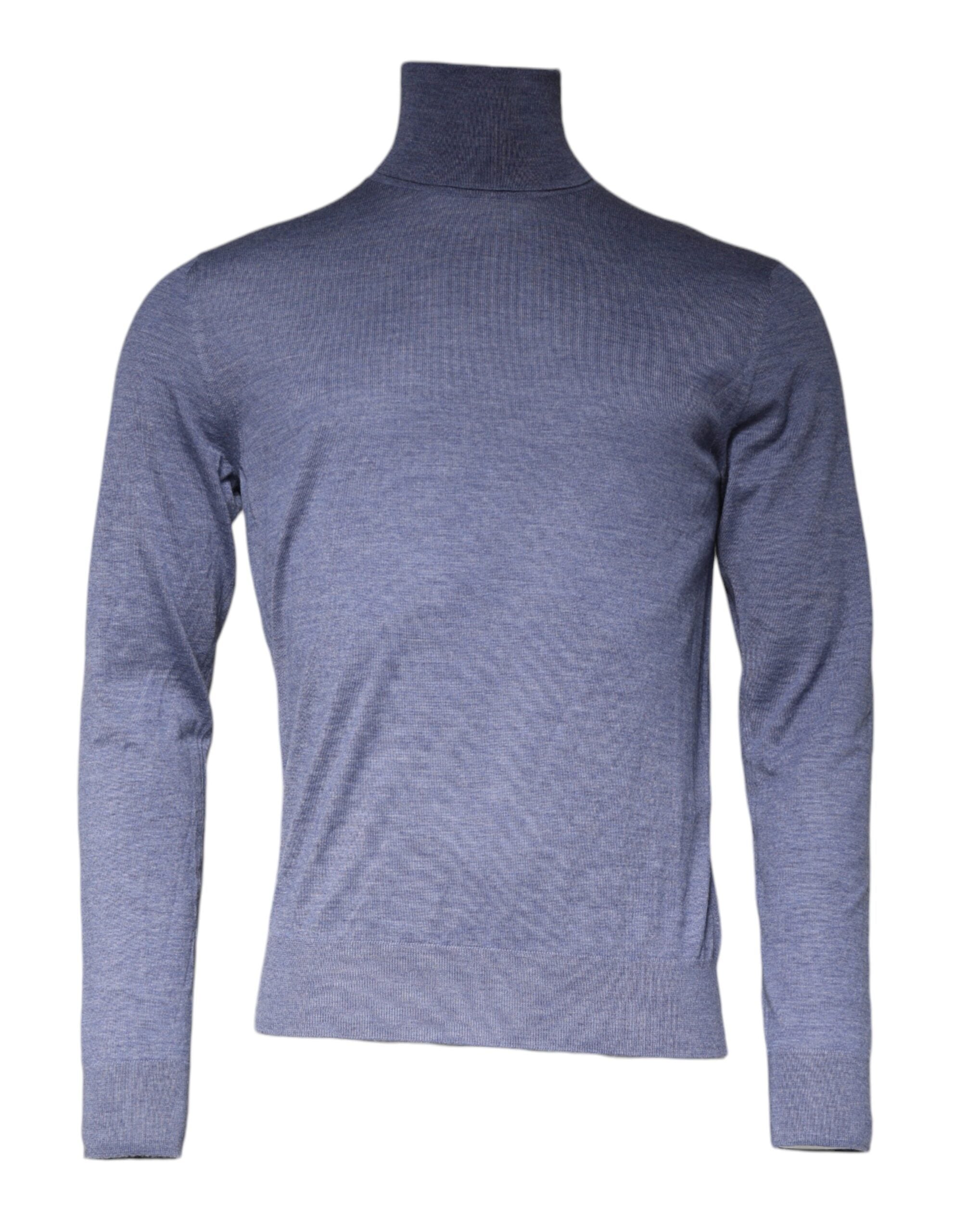 Dolce & Gabbana Purple Blue Long Sleeve Turtleneck Pullover Men's Sweater (Pre-Owned)