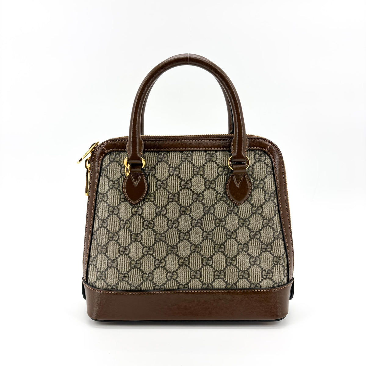 Gucci Horsebit 1955 Gg Canvas With Leather Brown Canvas Tote Bag Bag (Pre-Owned)