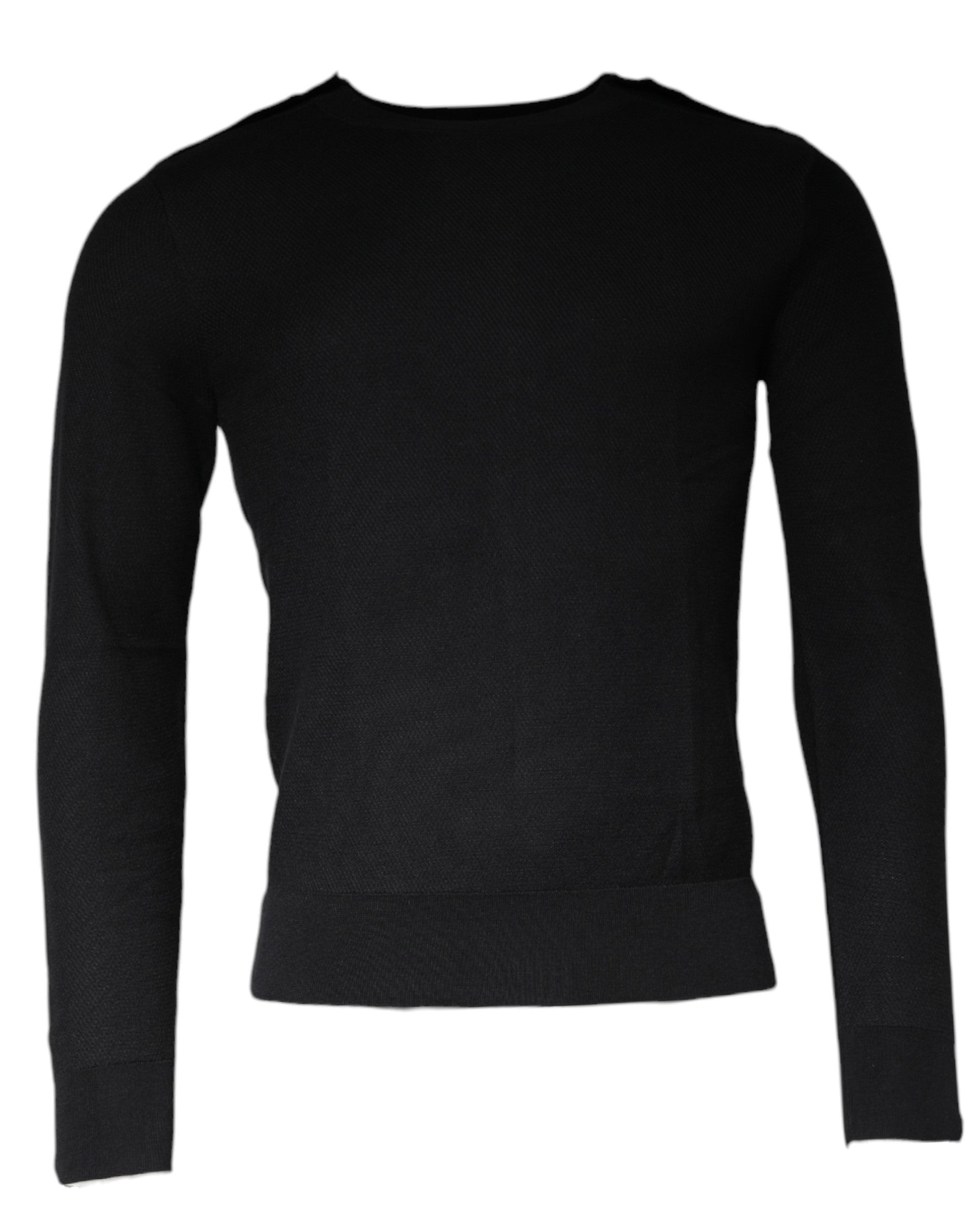 Dolce & Gabbana Black Long Sleeve Crew Neck Pullover Men's Sweater