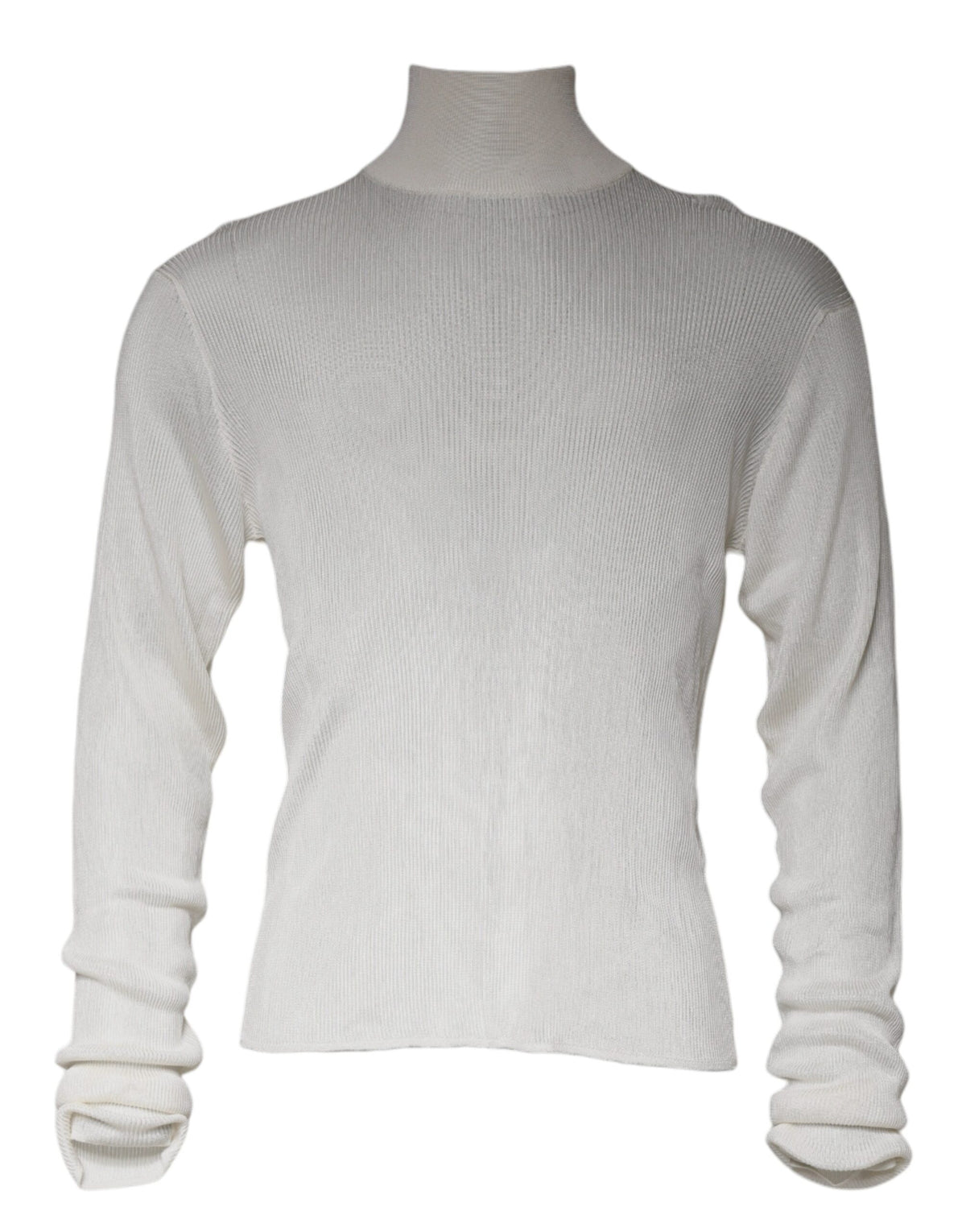 Dolce & Gabbana White Long Sleeve Turtleneck Men Pullover Men's Sweater (Pre-Owned)