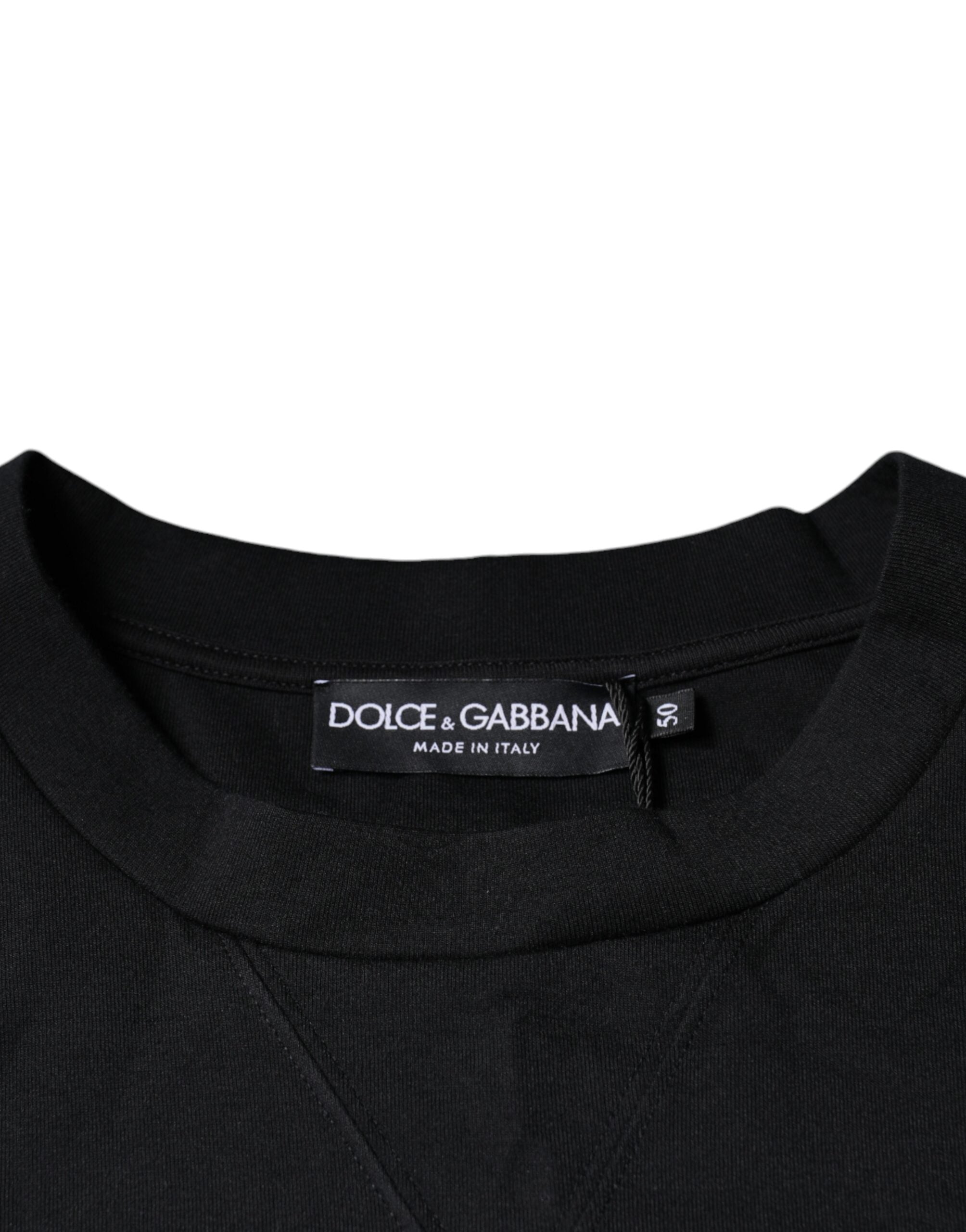 Dolce & Gabbana Black DG Logo Cotton Men Sweatshirt Men's Sweater (Pre-Owned)