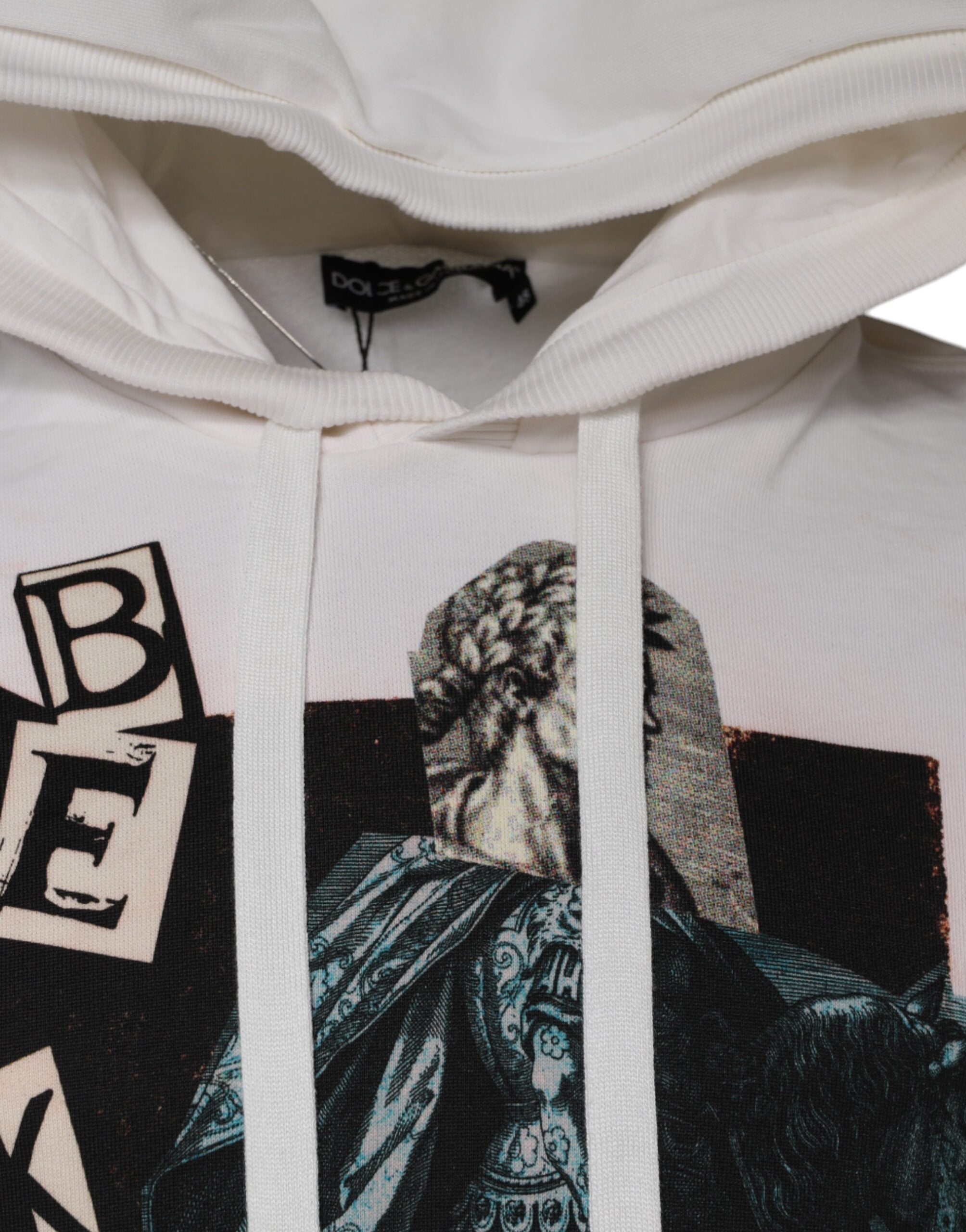 Dolce & Gabbana White Caesar Cotton Hooded Pullover Men's Sweater (Pre-Owned)