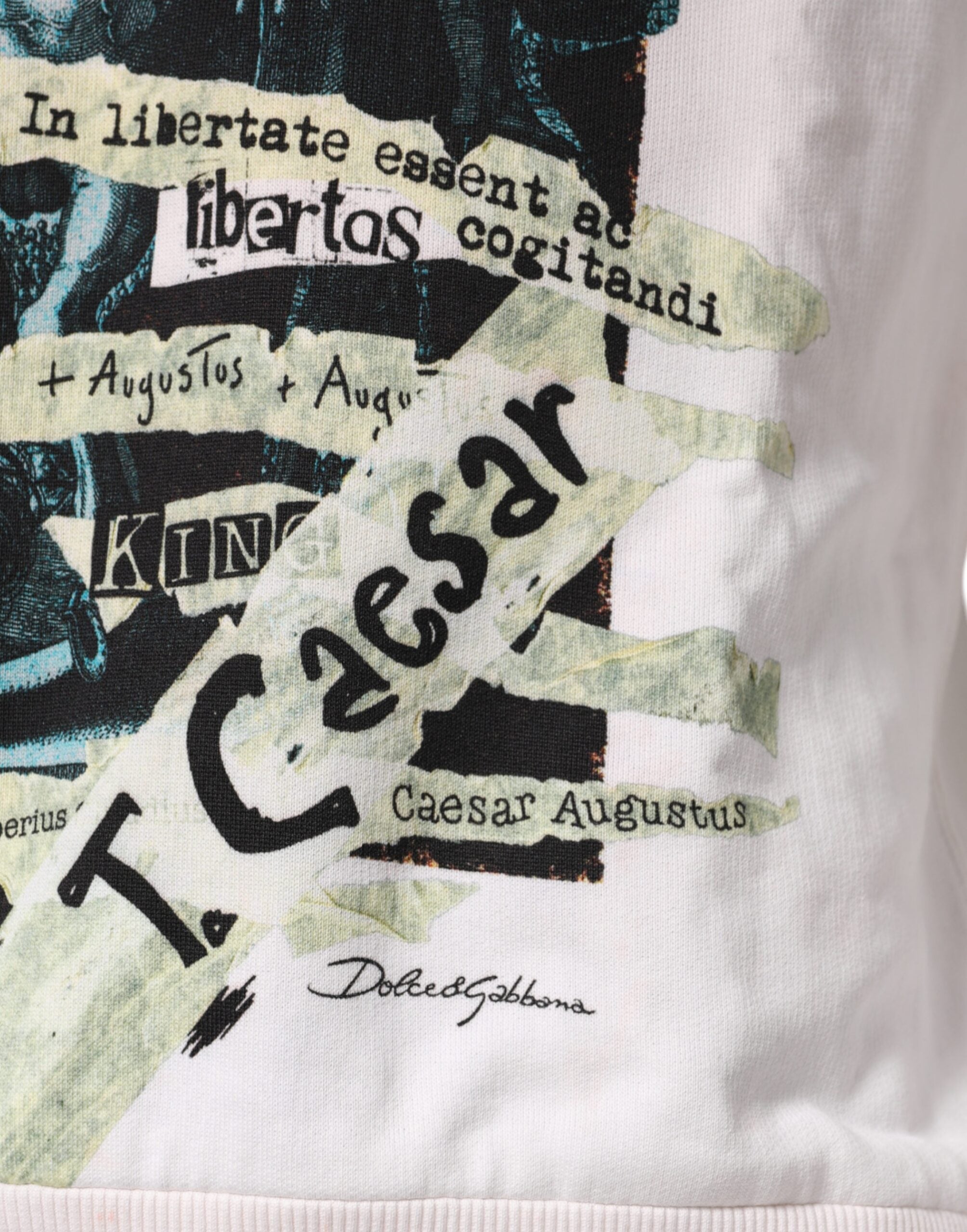 Dolce & Gabbana White Caesar Cotton Hooded Pullover Men's Sweater (Pre-Owned)