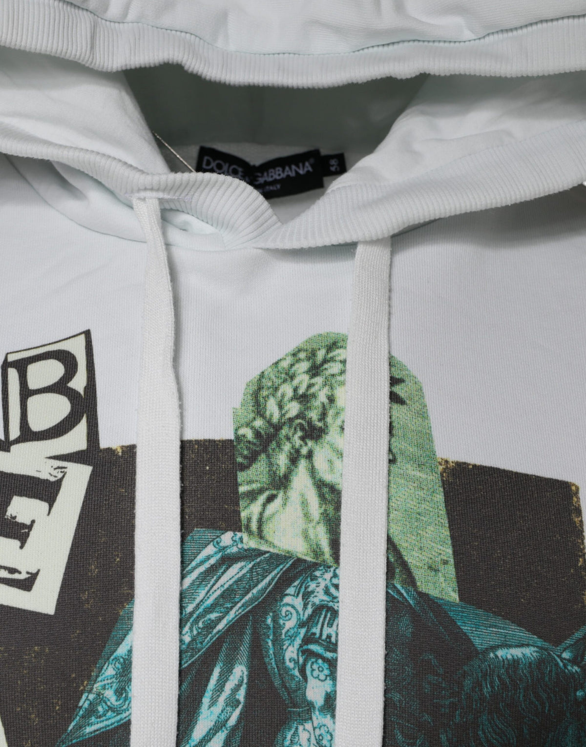 Dolce & Gabbana White Caesar Cotton Hooded Pullover Men's Sweater (Pre-Owned)