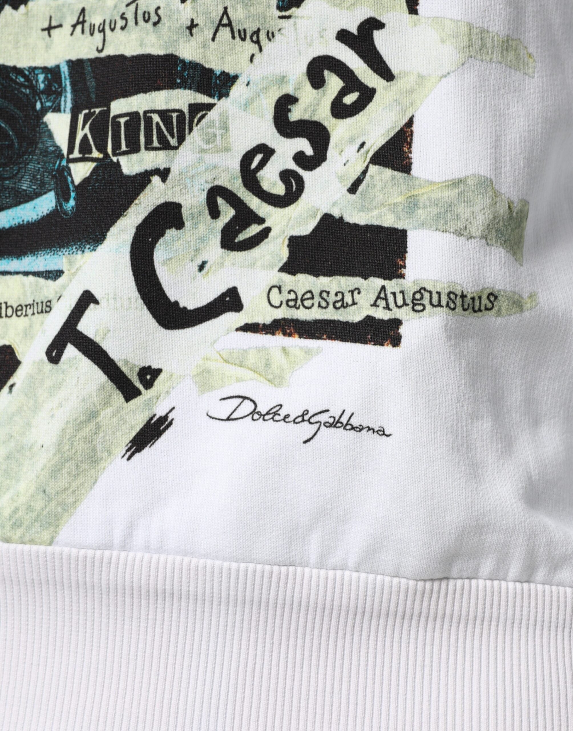 Dolce & Gabbana White Caesar Cotton Hooded Pullover Men's Sweater (Pre-Owned)