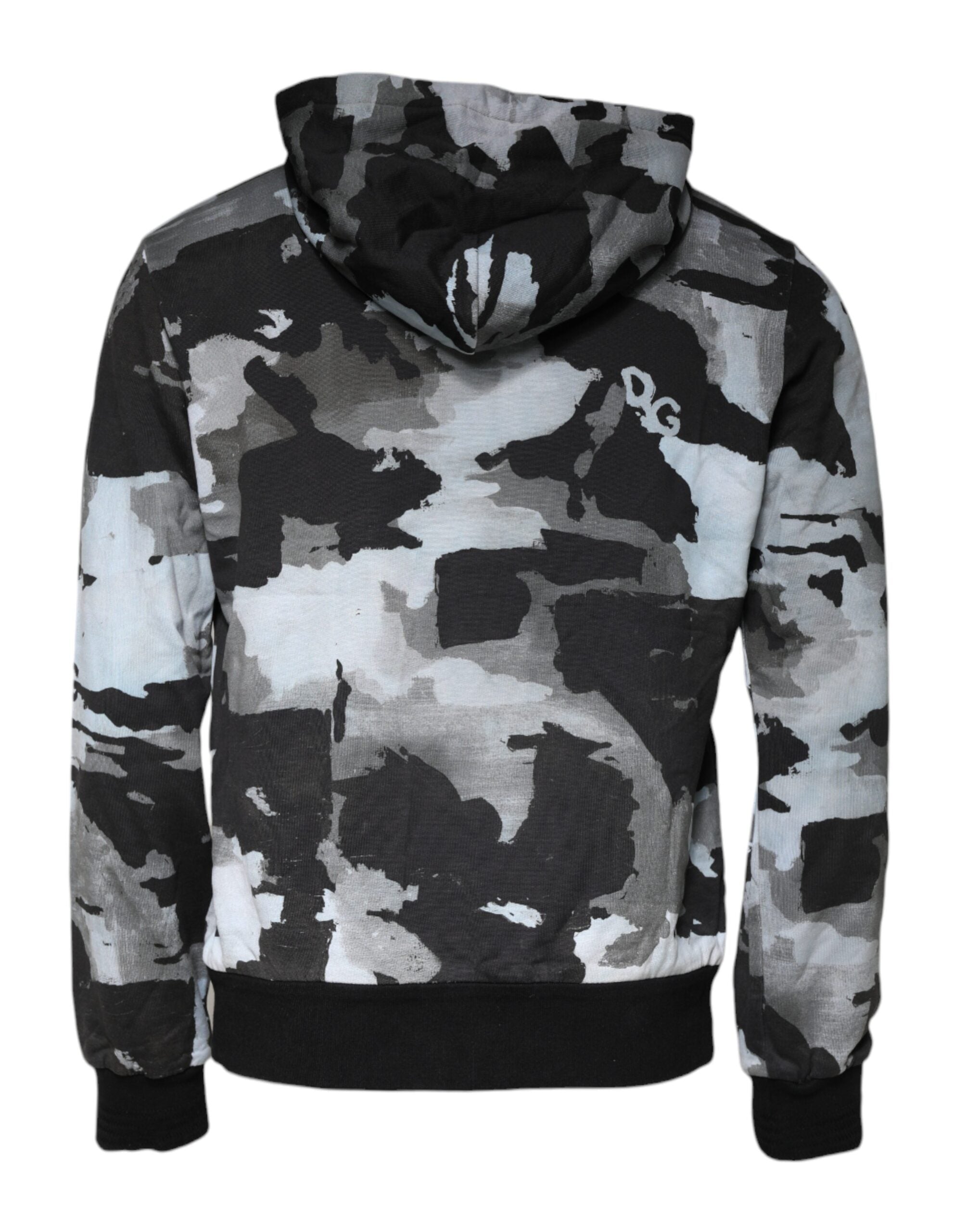 Dolce & Gabbana Multicolor Camouflage Men Hooded Men's Sweater (Pre-Owned)