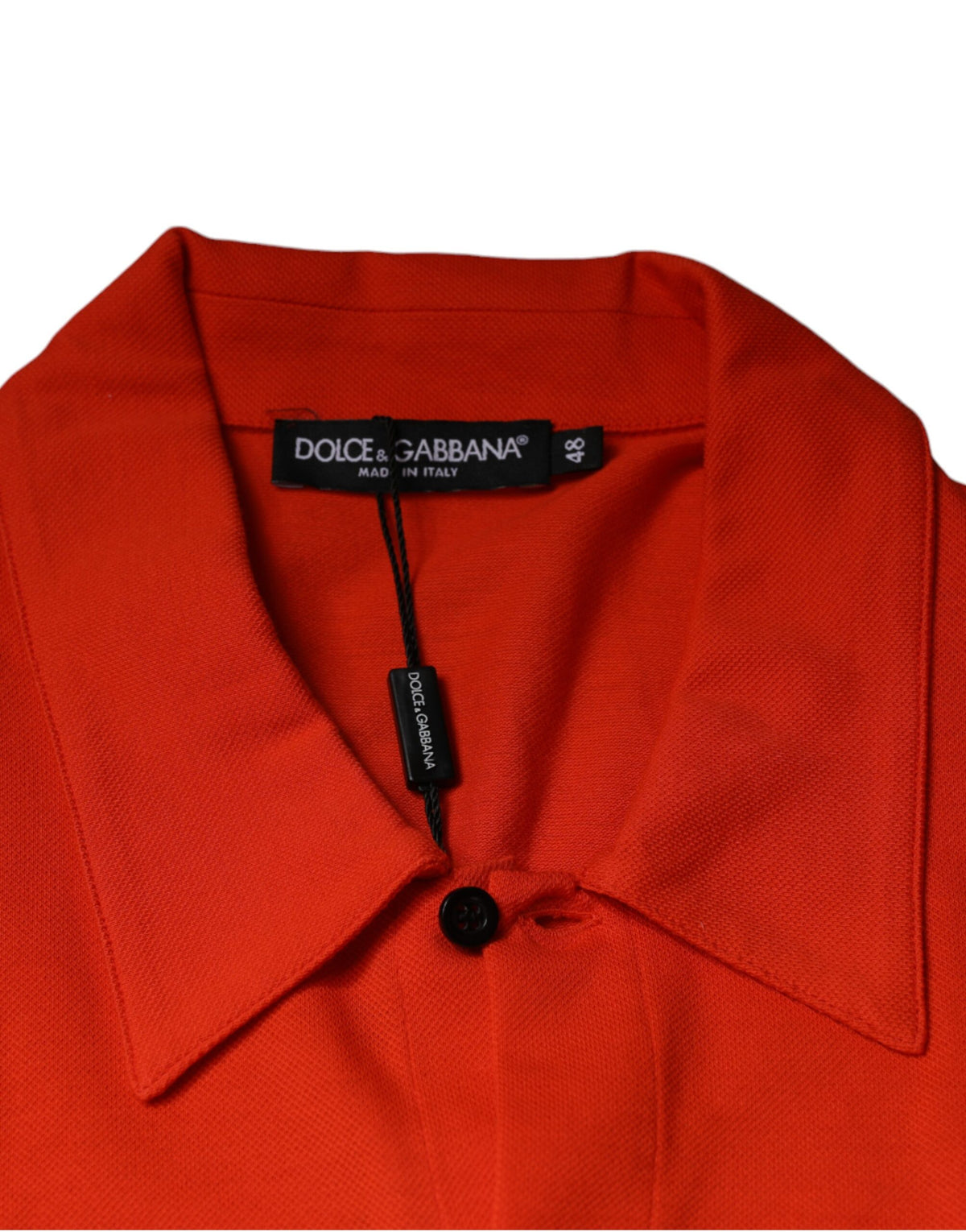 Dolce & Gabbana Orange Cotton Button Down Casual Polo Men's Shirt