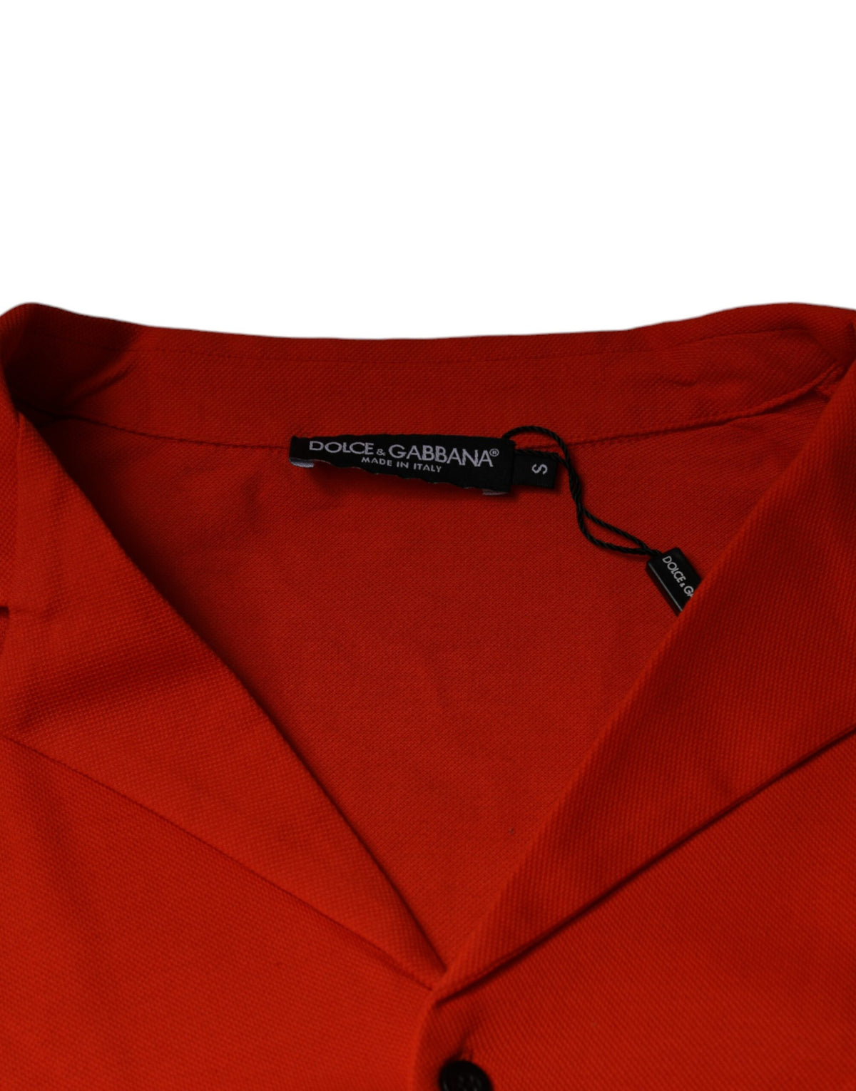 Dolce & Gabbana Orange Cotton Button Down Casual Polo Men's Shirt
