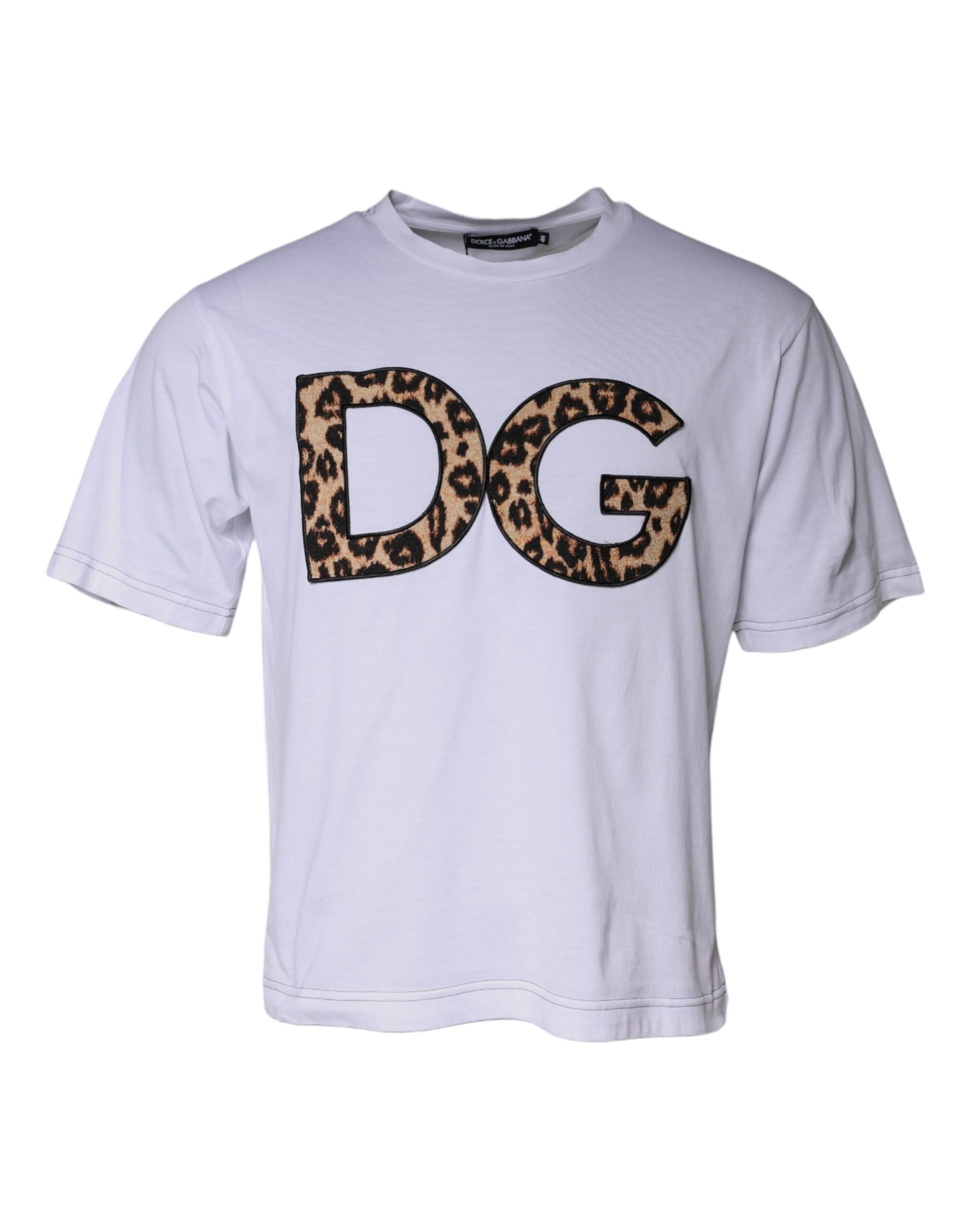 Dolce & Gabbana White DG Logo Cotton Shorts Sleeves Men's T-shirt