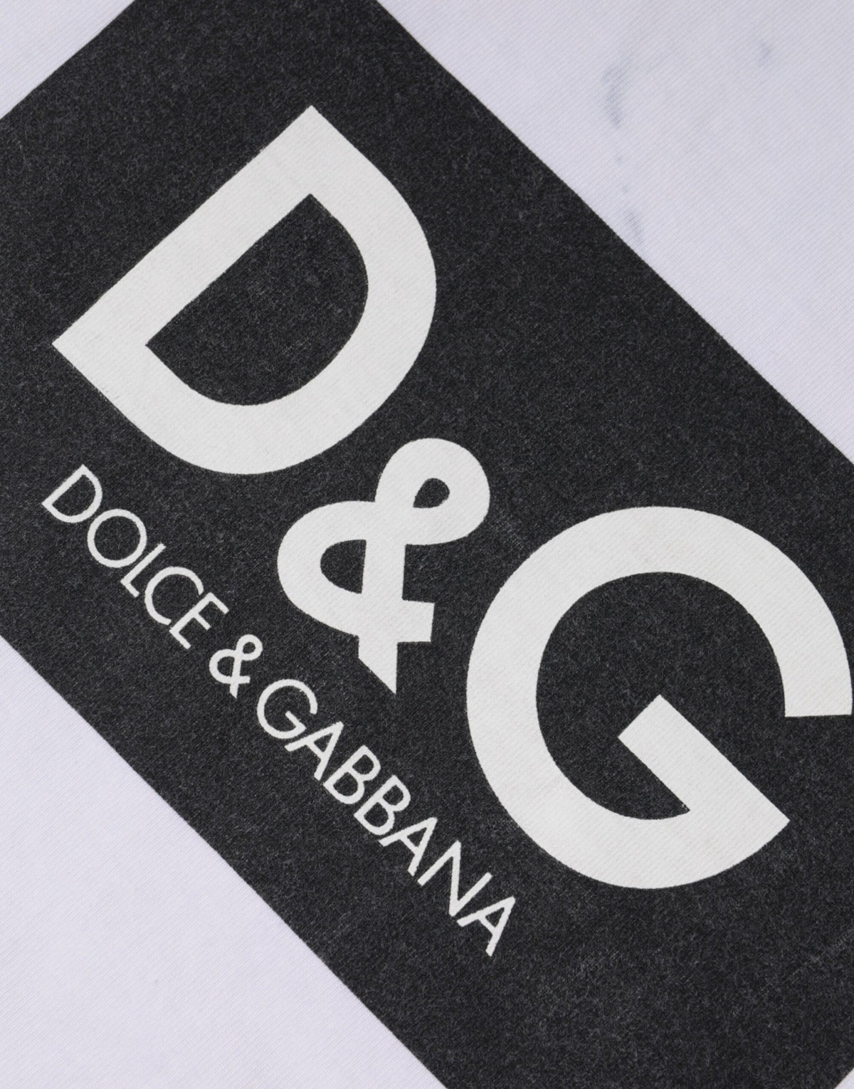 Dolce & Gabbana White Logo Print Cotton Crew Neck Men's T-shirt (Pre-Owned)