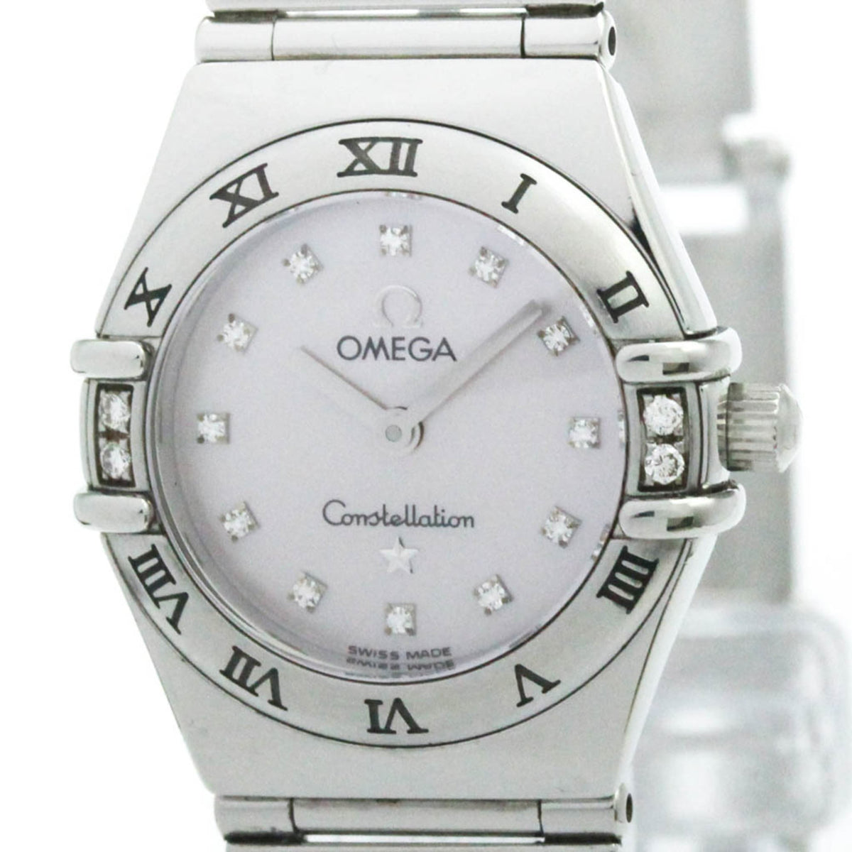 Omega Constellation Quartz Stainless Steel With Diamond Markers And Mother Of Pearl Watch (Pre-Owned)