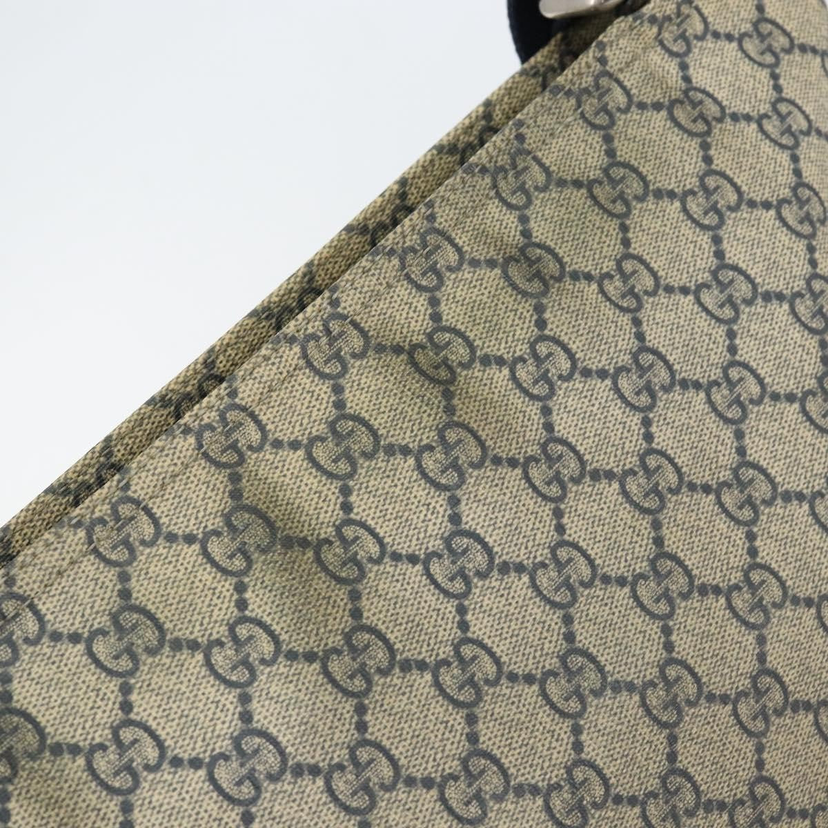 Gucci Zip Top Messenger Gg Coated Canvas Navy Pvc Shoulder Bag Bag (Pre-Owned)