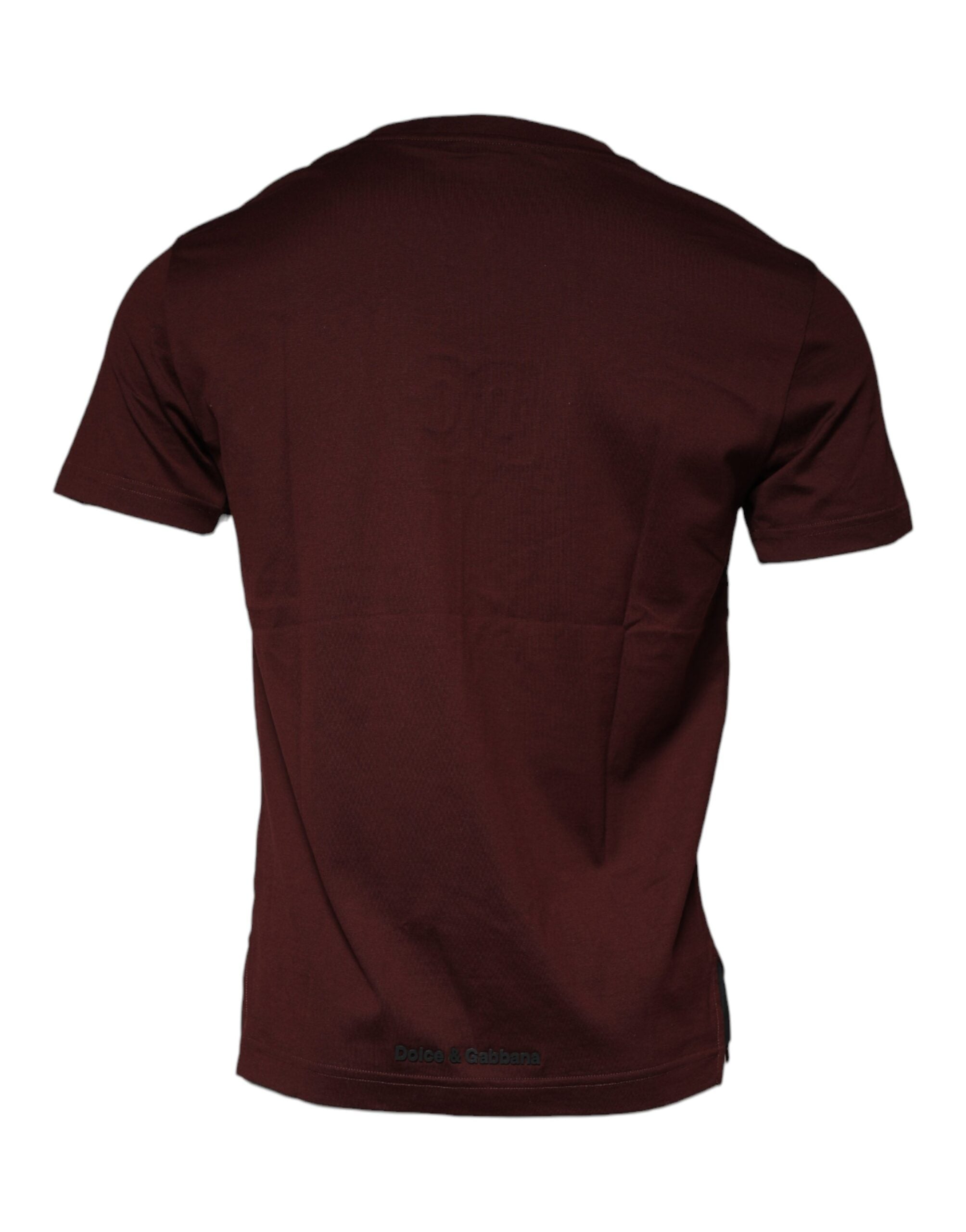 Dolce & Gabbana Maroon DG Logo Cotton Crew Neck Men's T-shirt (Pre-Owned)