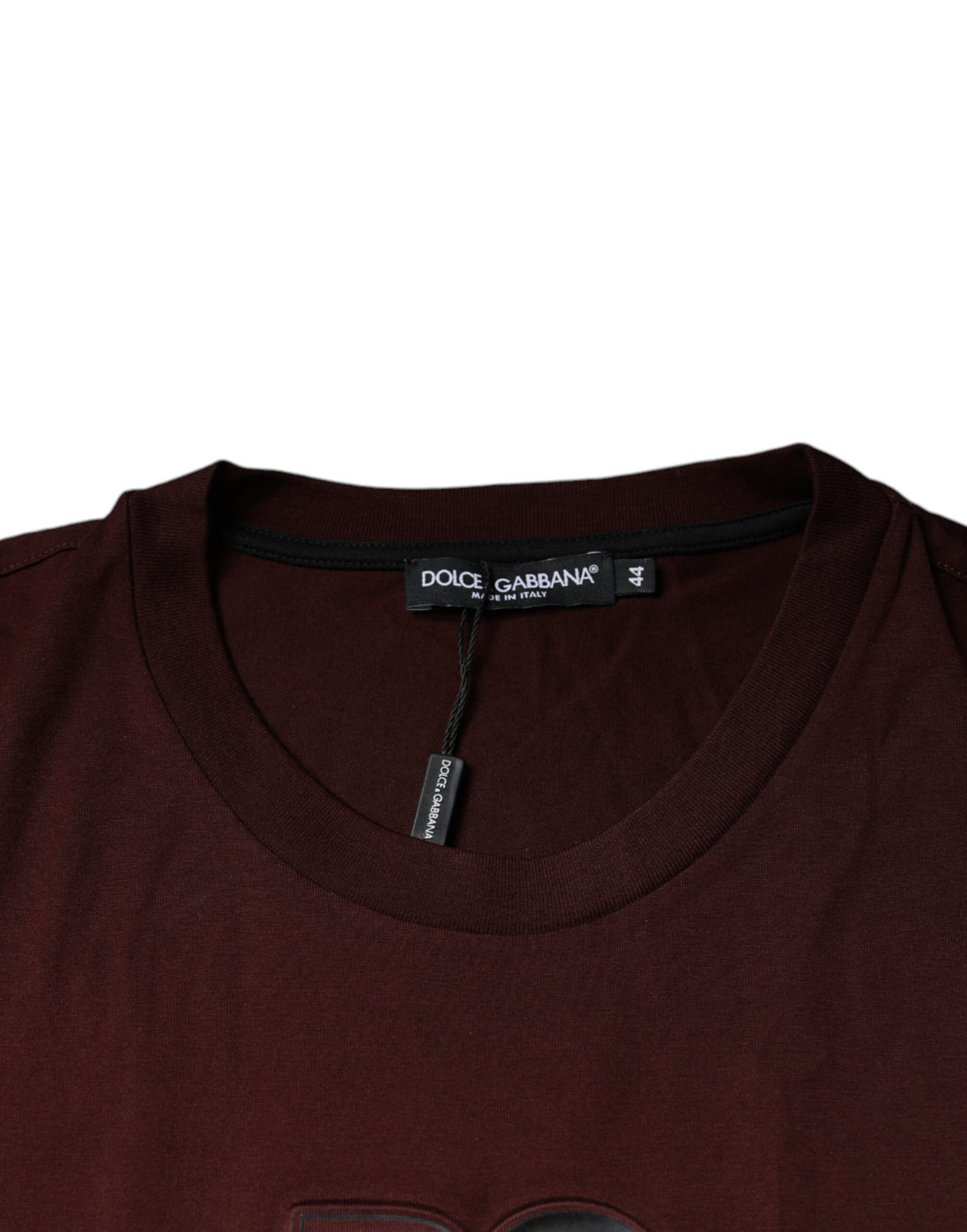 Dolce & Gabbana Maroon DG Logo Cotton Crew Neck Men's T-shirt (Pre-Owned)