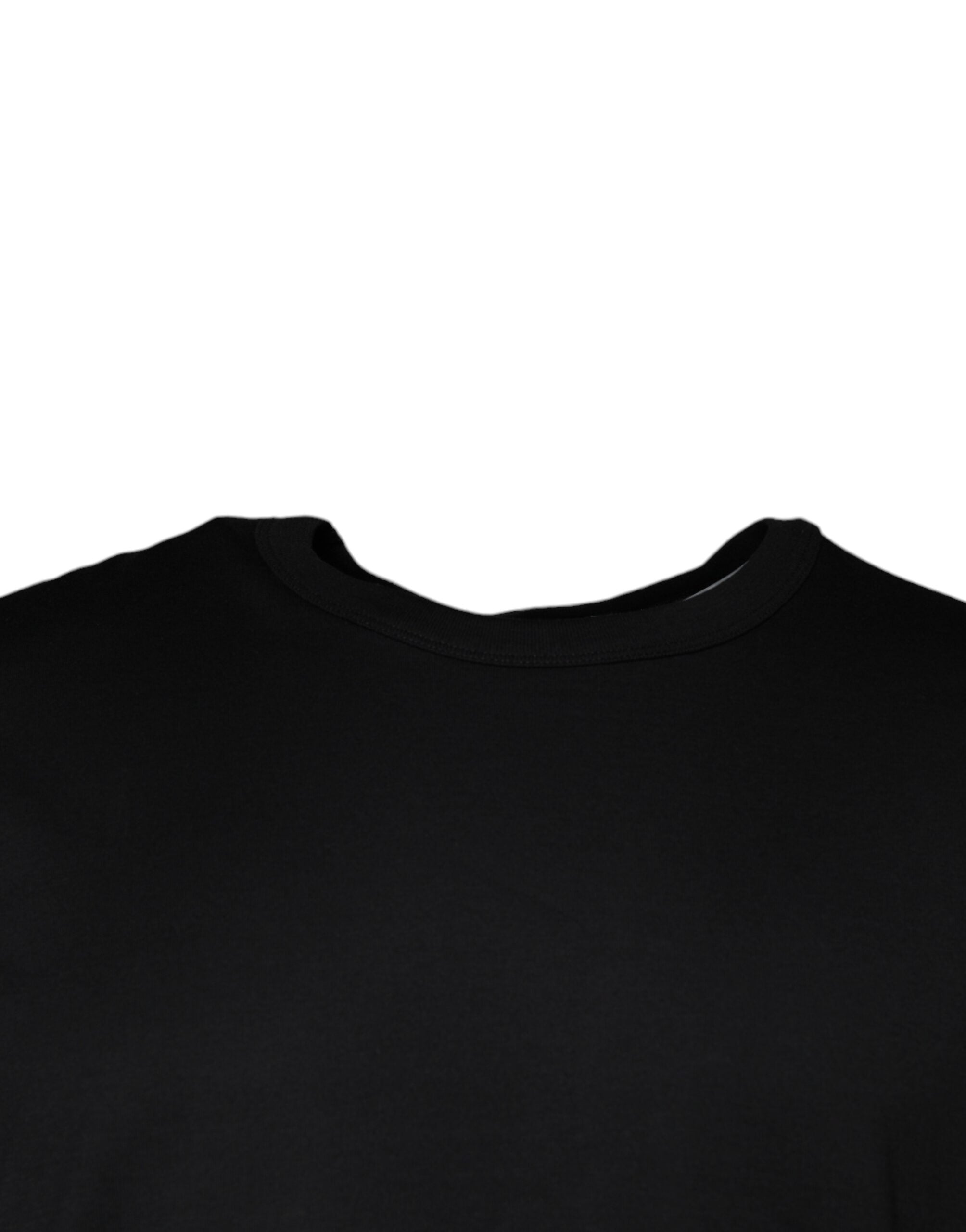 Dolce & Gabbana Black Cotton Shorts Sleeves Crewneck Men's T-shirt (Pre-Owned)