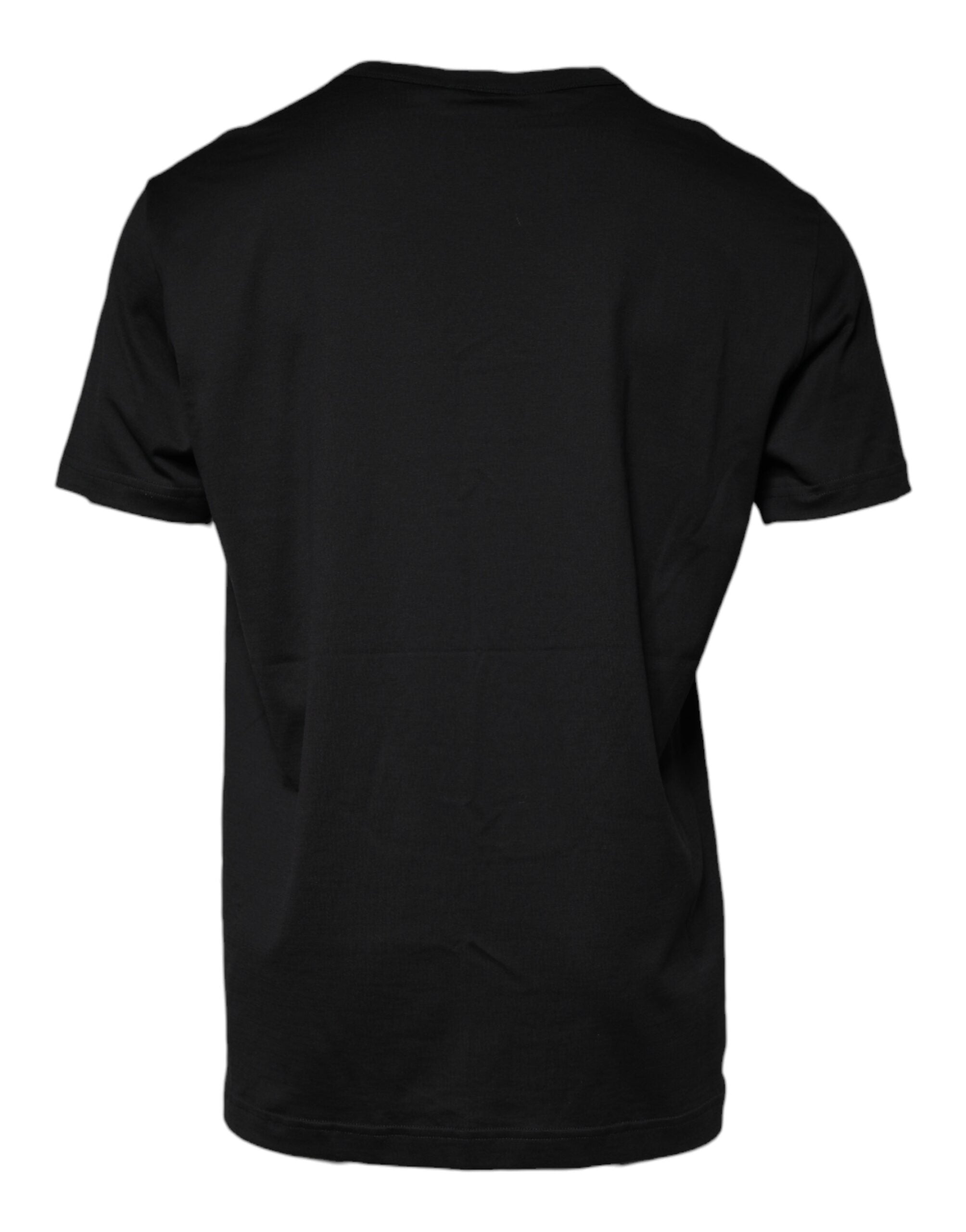 Dolce & Gabbana Black Cotton Shorts Sleeves Crewneck Men's T-shirt (Pre-Owned)