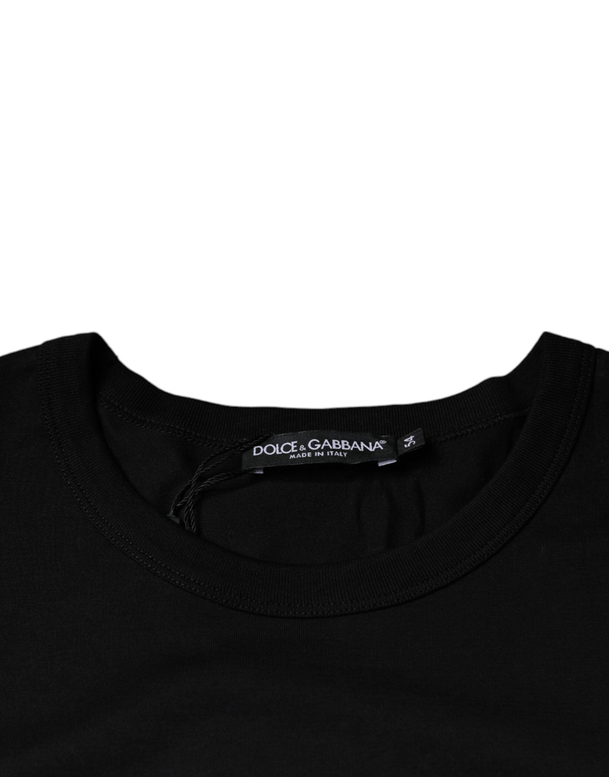 Dolce & Gabbana Black Cotton Shorts Sleeves Crewneck Men's T-shirt (Pre-Owned)