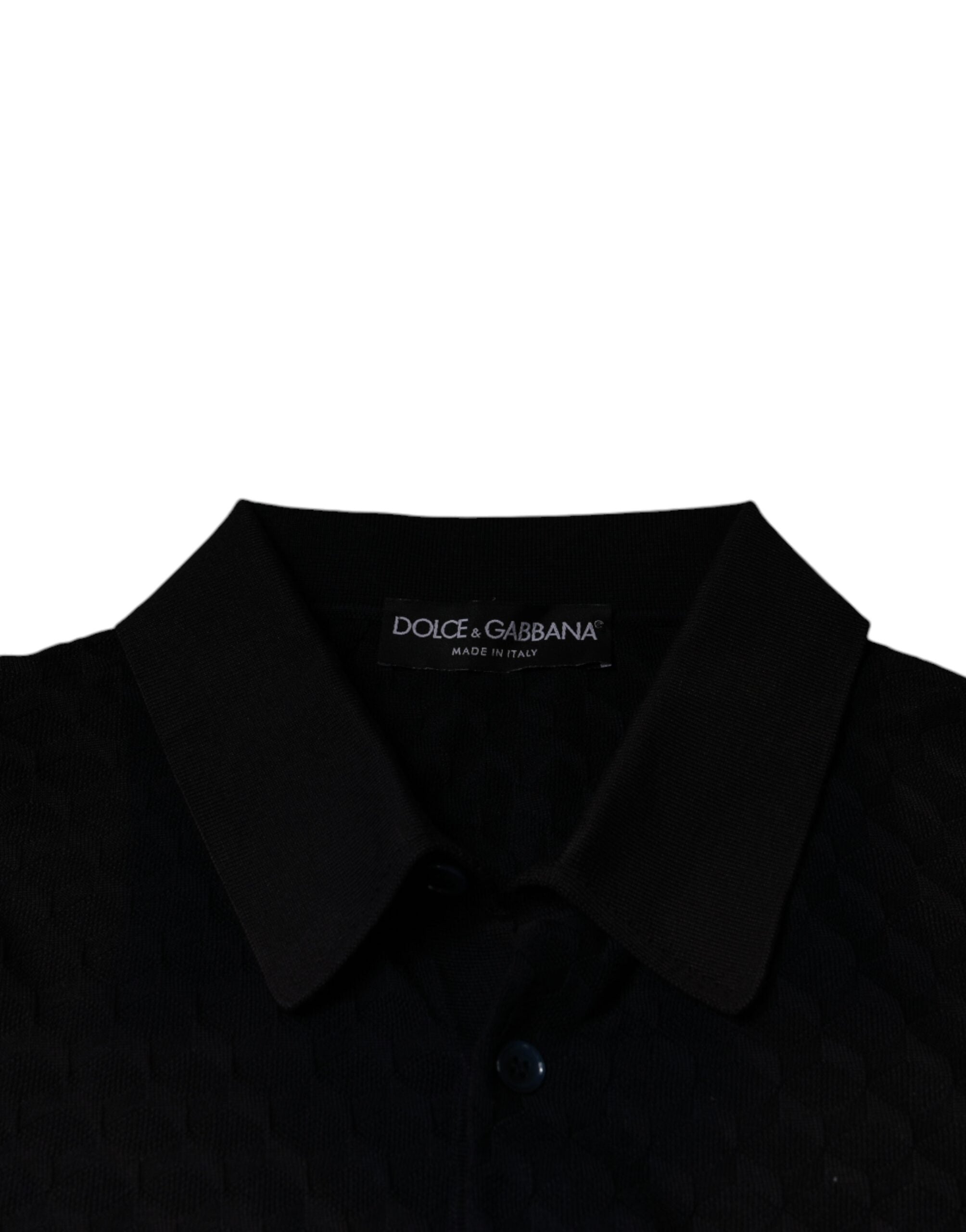 Dolce & Gabbana Multicolor Silk Button Down Collared Men's T-shirt (Pre-Owned)