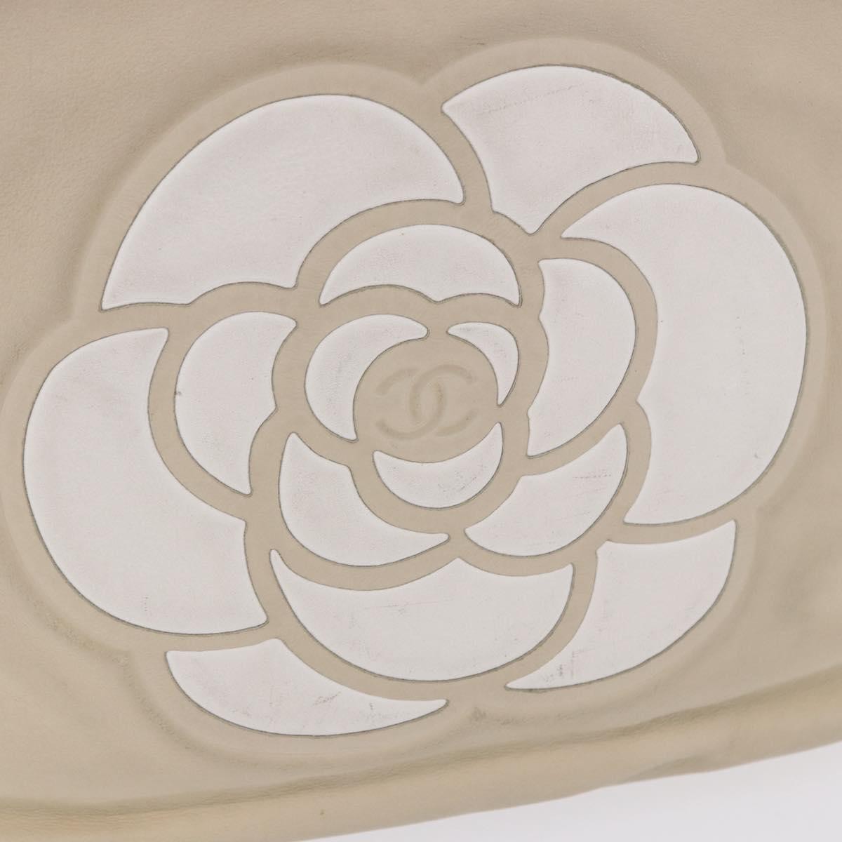 Chanel Camellia Lambskin Beige Leather Tote Bag Bag (Pre-Owned)