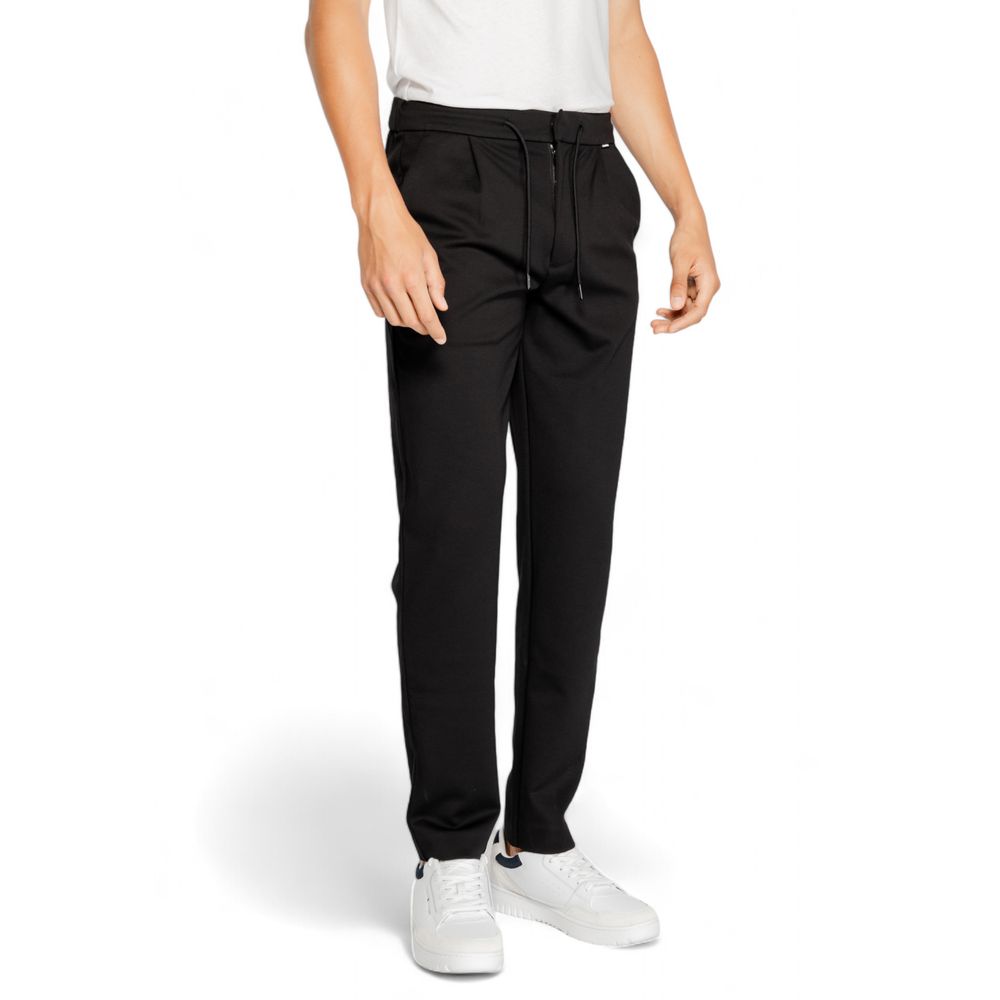 Calvin Klein Black Polyester Polyester Jeans & Men's Pant