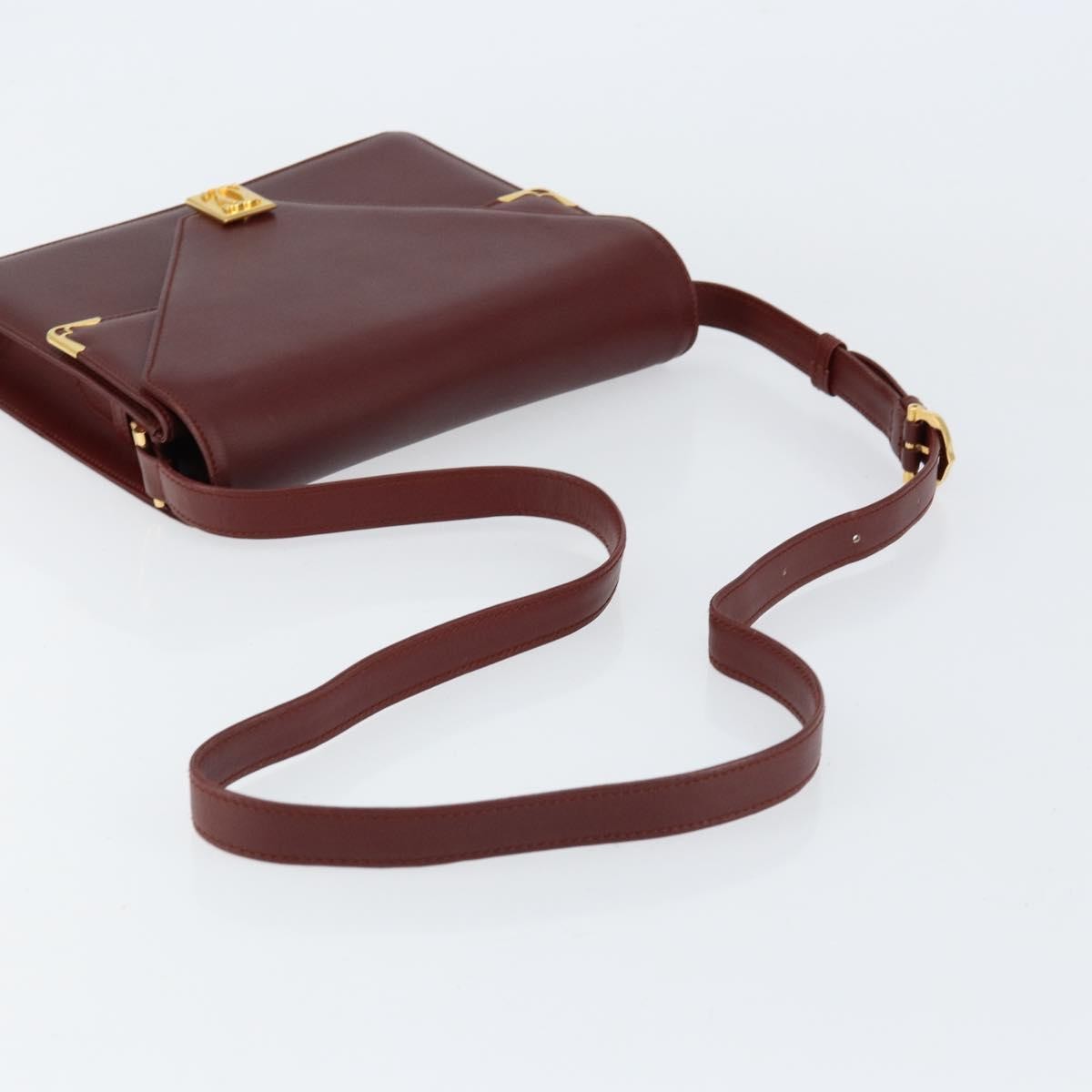 Cartier Must De Cartier Leather Burgundy Leather Shoulder Bag Bag (Pre-Owned)